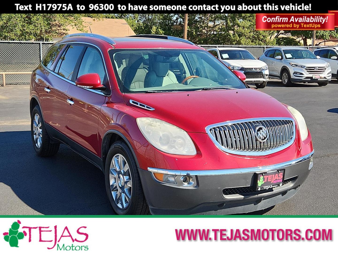 2012 Red Buick Enclave Premium (5GAKRDED6CJ) with an ENGINE, 3.6L VARIABLE VALVE TIMING V6 WITH SIDI (SPARK IGNITION DIRECT INJECTION), DOHC engine, located at 4110 Avenue Q, Lubbock, 79412, 33.556553, -101.855820 - Photo#0