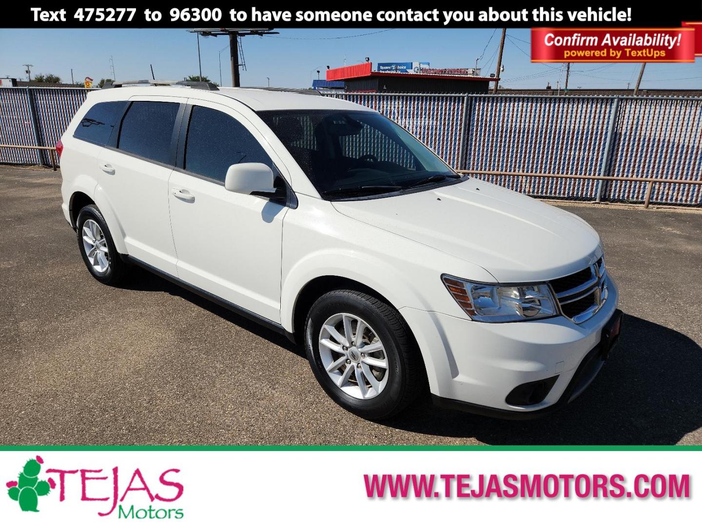 2018 Vice White - PW3 /Black - E5X9 Dodge Journey SXT (3C4PDCBG0JT) with an ENGINE: 3.6L V6 24V VVT engine, located at 4110 Avenue Q, Lubbock, 79412, 33.556553, -101.855820 - 09/05/2023 KEY IN ENVELOPE GOD 09/16/2023 INSPECTION IN ENVELOPE GOD - Photo#0