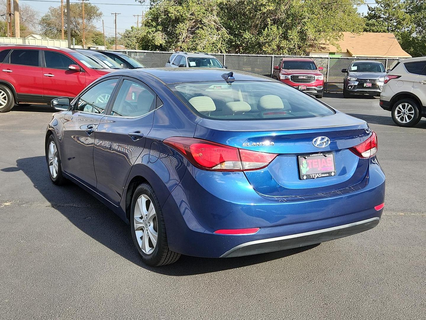 2016 Lakeside Blue - VU /Beige - YVF Hyundai Elantra Value Edition (5NPDH4AE8GH) with an Engine:1.8L DOHC 16V 4-Cylinder D-CVVT MPI engine, located at 4110 Avenue Q, Lubbock, 79412, 33.556553, -101.855820 - Photo#2