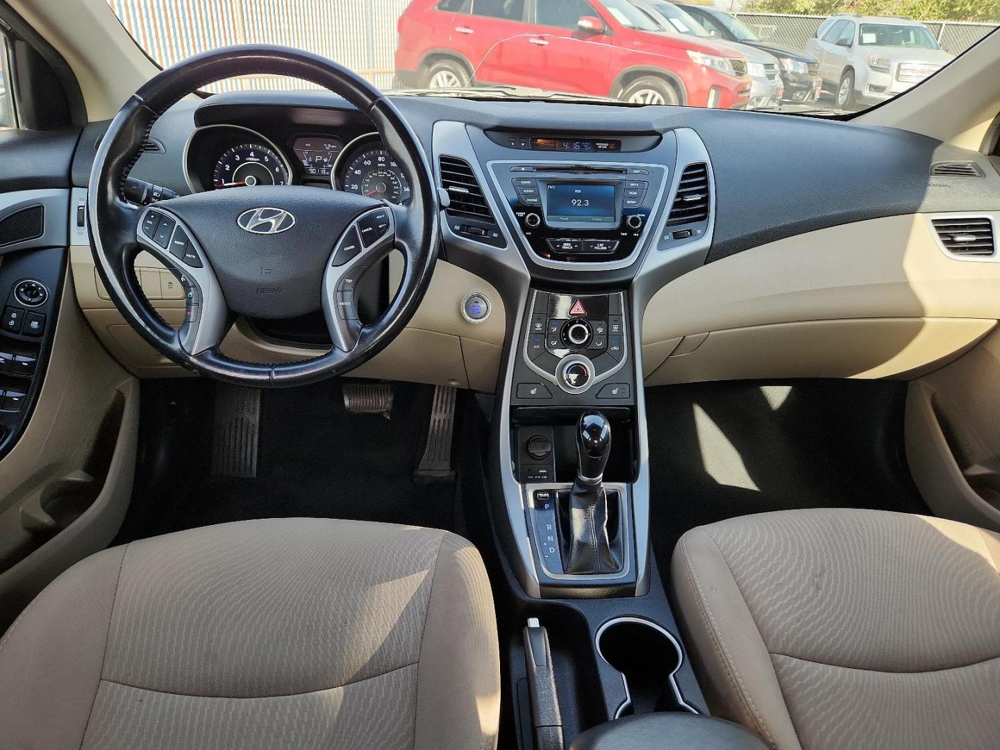 2016 Lakeside Blue - VU /Beige - YVF Hyundai Elantra Value Edition (5NPDH4AE8GH) with an Engine:1.8L DOHC 16V 4-Cylinder D-CVVT MPI engine, located at 4110 Avenue Q, Lubbock, 79412, 33.556553, -101.855820 - Photo#5