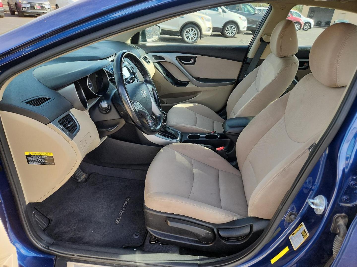 2016 Lakeside Blue - VU /Beige - YVF Hyundai Elantra Value Edition (5NPDH4AE8GH) with an Engine:1.8L DOHC 16V 4-Cylinder D-CVVT MPI engine, located at 4110 Avenue Q, Lubbock, 79412, 33.556553, -101.855820 - Photo#6