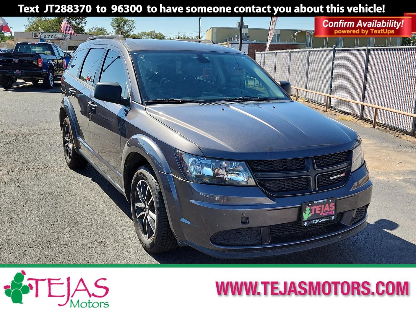 2018 Granite Pearlcoat - PAU /Black - E5X9 Dodge Journey SE (3C4PDCAB0JT) with an ENGINE: 2.4L I4 DOHC 16V DUAL VVT engine, located at 4110 Avenue Q, Lubbock, 79412, 33.556553, -101.855820 - Photo#0