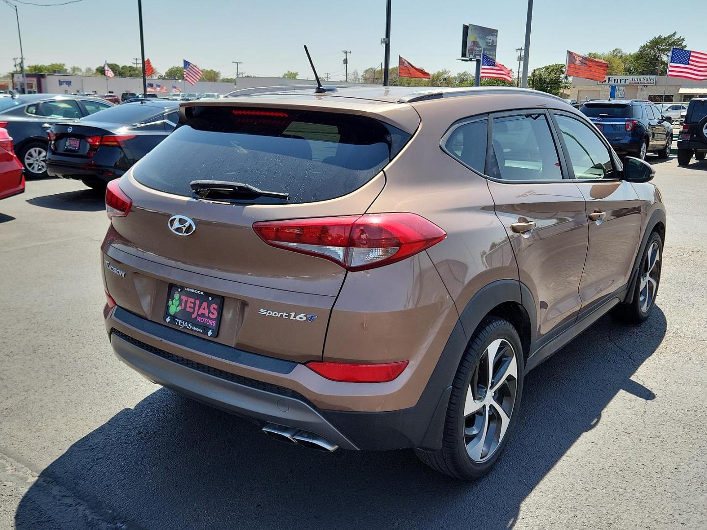 2016 Mojave Sand - NN5 /Beige - YAK Hyundai Tucson Sport (KM8J33A26GU) with an Engine: 1.6L GDI Turbo 4-Cylinder engine, located at 4110 Avenue Q, Lubbock, 79412, 33.556553, -101.855820 - 08/01/2024 KEY IN ENVELOPE GOD - Photo#1