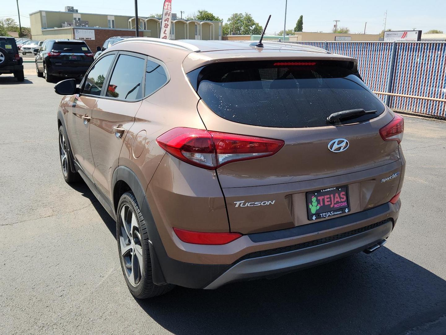 2016 Mojave Sand - NN5 /Beige - YAK Hyundai Tucson Sport (KM8J33A26GU) with an Engine: 1.6L GDI Turbo 4-Cylinder engine, located at 4110 Avenue Q, Lubbock, 79412, 33.556553, -101.855820 - 08/01/2024 KEY IN ENVELOPE GOD - Photo#2