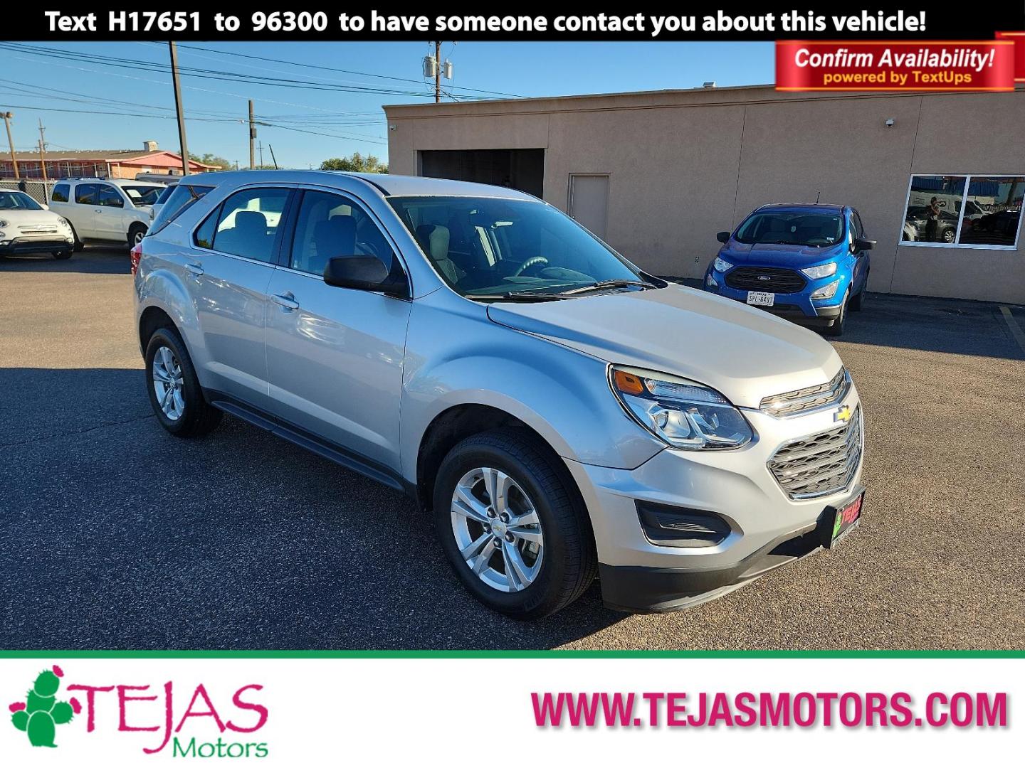 2017 SILVER Chevrolet Equinox LS (2GNALBEK3H1) with an ENGINE, 2.4L DOHC 4-CYLINDER SIDI (SPARK IGNITION DIRECT INJECTION) engine, located at 4110 Avenue Q, Lubbock, 79412, 33.556553, -101.855820 - 10/21/2023 INSPECTION AND KEY IN ENVELOPE GOD - Photo#0