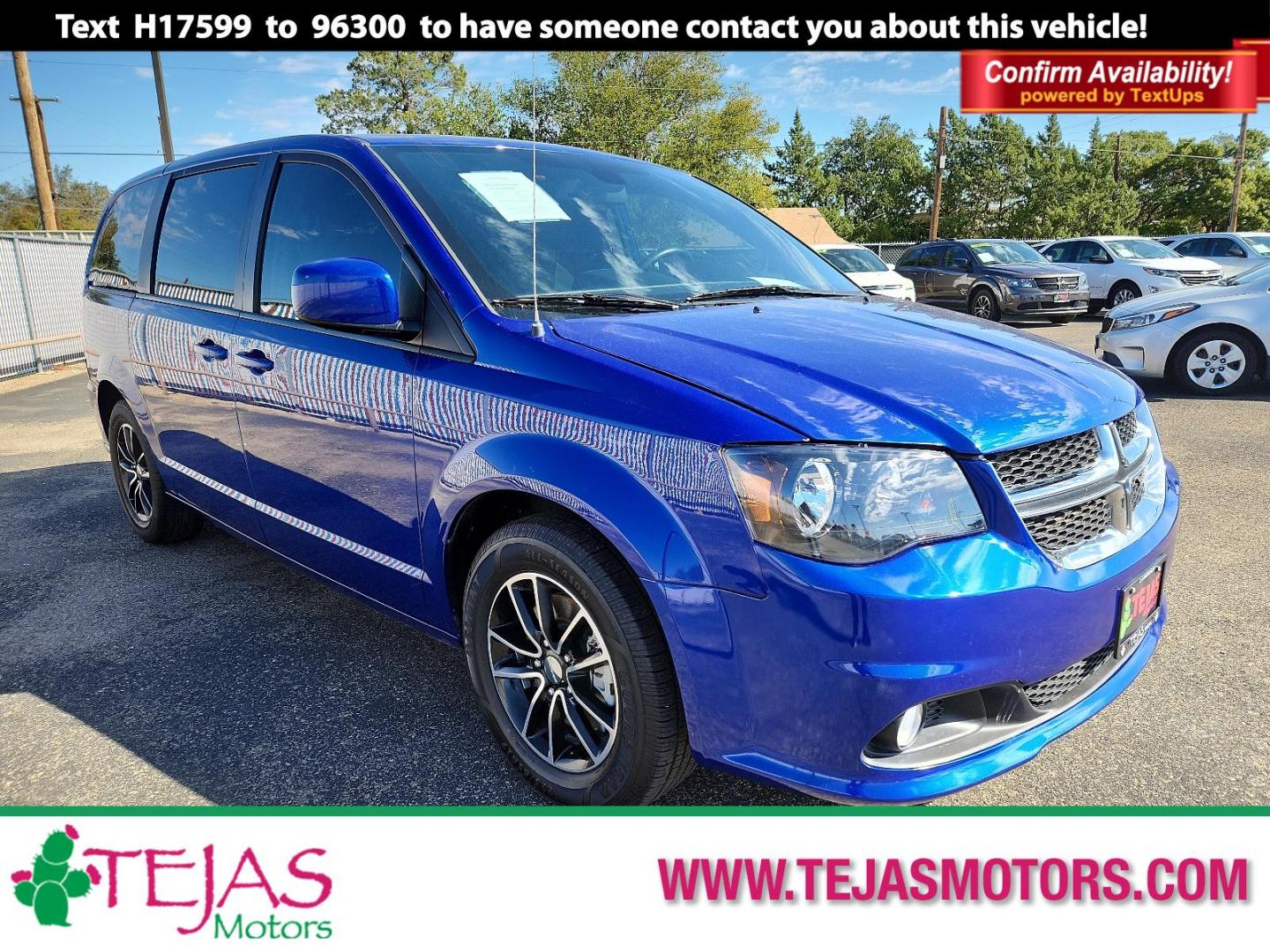 2019 BLUE /Black - N7X9 Dodge Grand Caravan SE Plus (2C4RDGBG5KR) with an ENGINE: 3.6L V6 24V VVT (FFV) engine, located at 4110 Avenue Q, Lubbock, 79412, 33.556553, -101.855820 - 09/20/2023 INSPECTION IN ENVELOPE GOD 10/26/2023 KEY IN ENVELOPE GOD - Photo#0