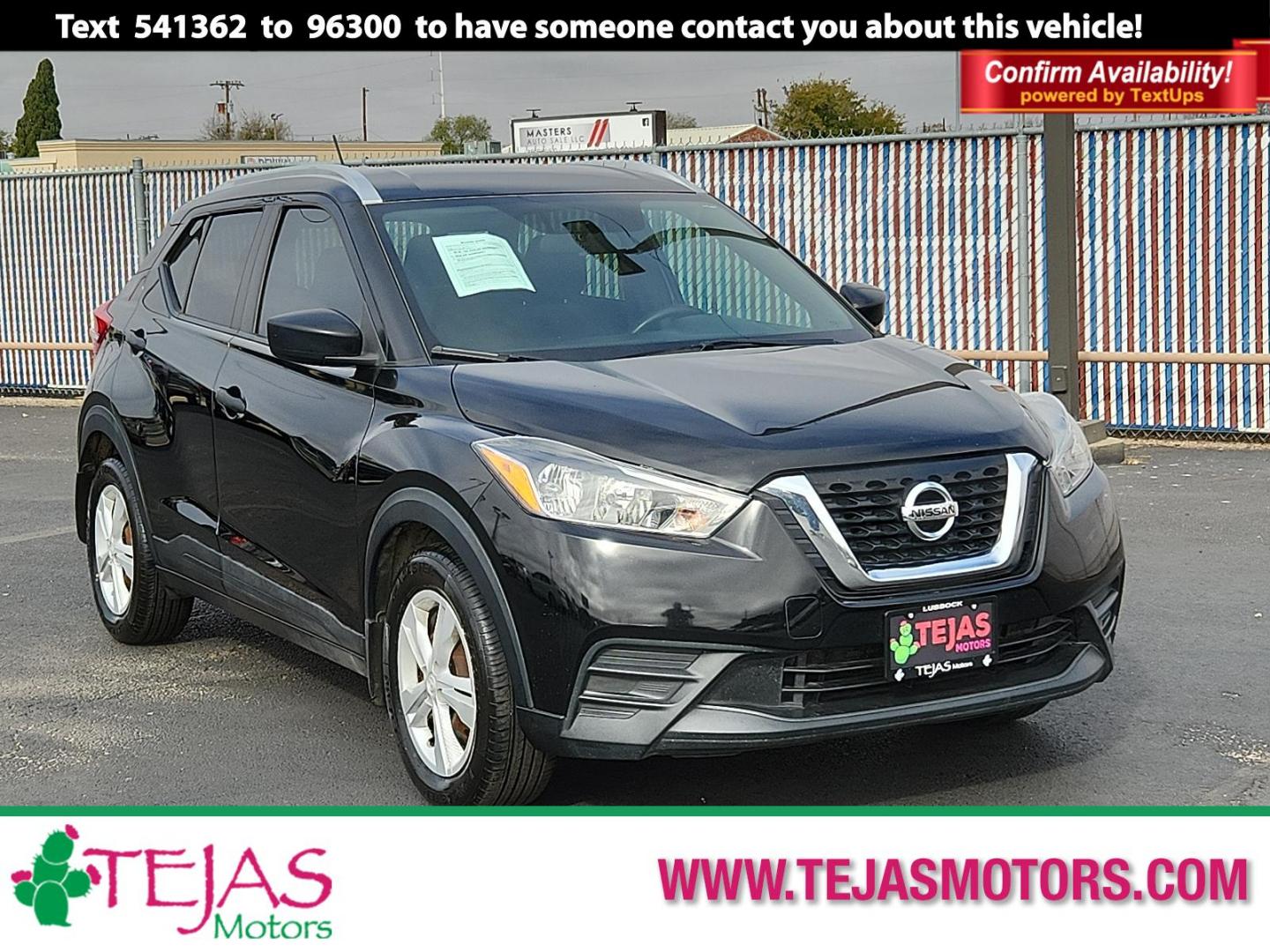 2018 Black /Grey Nissan Kicks S (3N1CP5CU3JL) with an Engine: 1.6L DOHC 16V 4-Cylinder engine, located at 4110 Avenue Q, Lubbock, 79412, 33.556553, -101.855820 - Photo#0