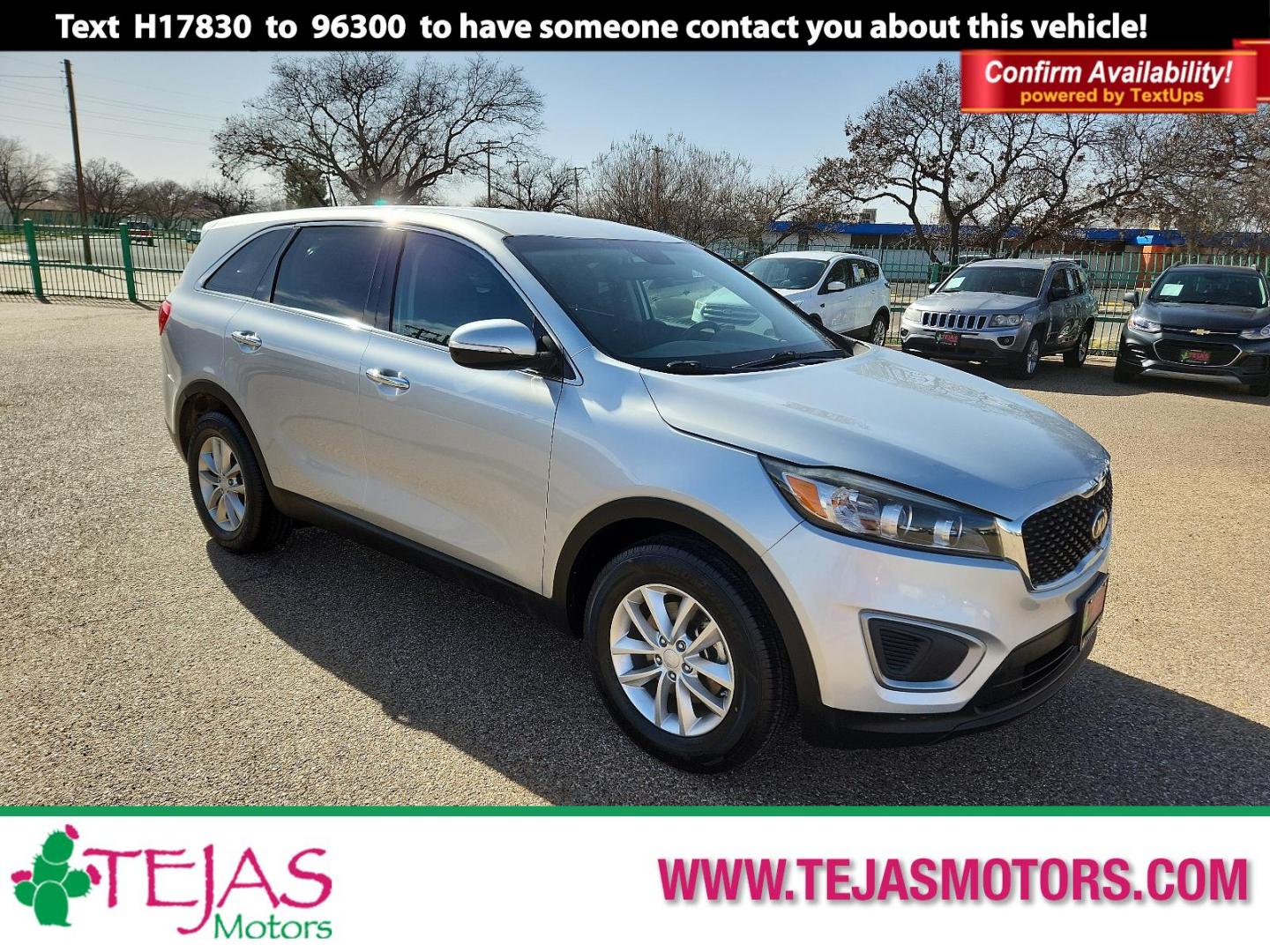 2017 SIVLER Kia Sorento L (5XYPG4A38HG) with an Engine: 2.4L DOHC GDI I4 engine, located at 4110 Avenue Q, Lubbock, 79412, 33.556553, -101.855820 - 02/15/2024 INSPECTION IN ENVELOPE GOD 03/01/2024 KEY IN ENVELOPE GOD - Photo#0