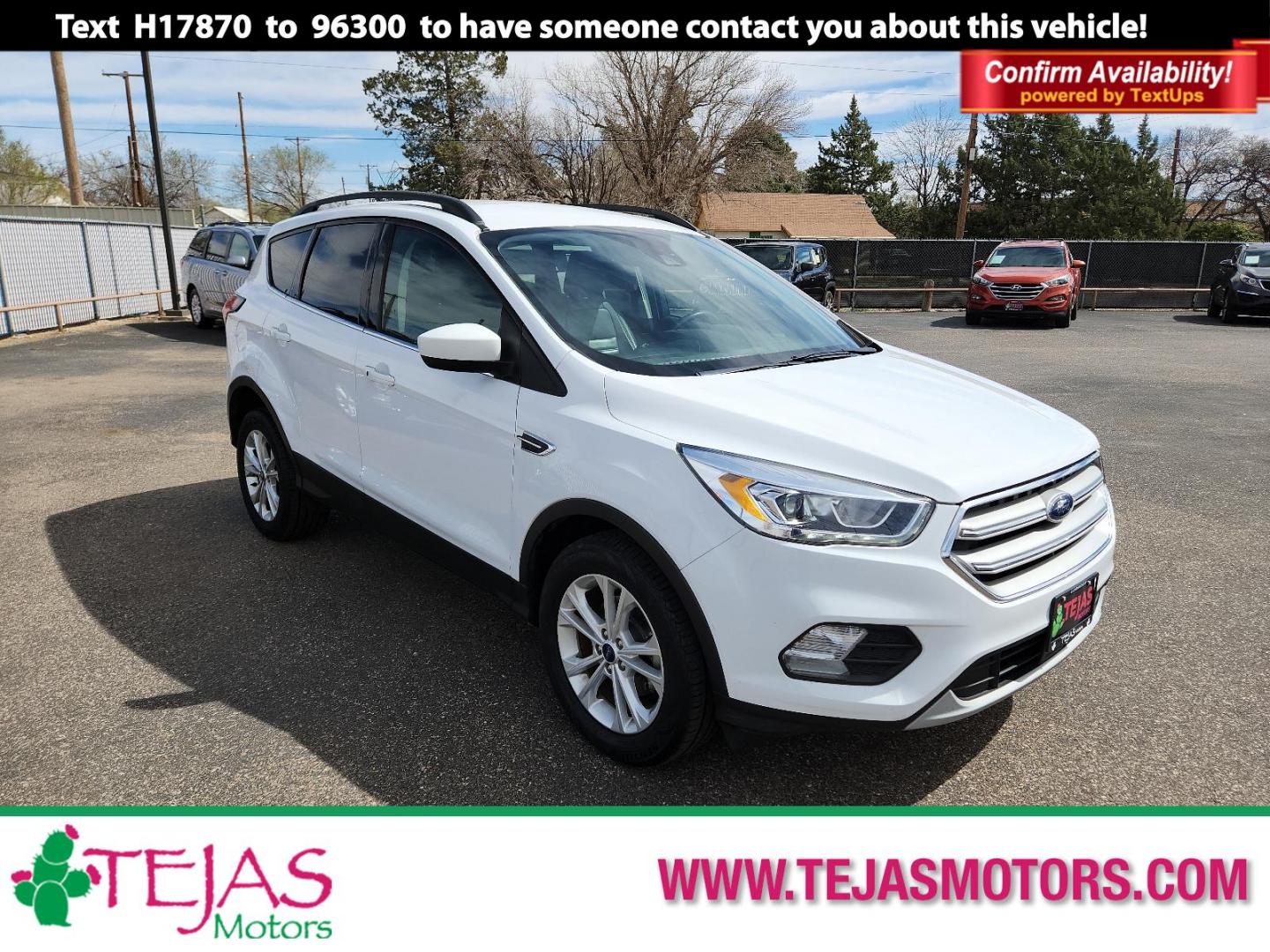 2019 WHITE Ford Escape SEL (1FMCU0HD4KU) with an ENGINE: 1.5L ECOBOOST engine, located at 4110 Avenue Q, Lubbock, 79412, 33.556553, -101.855820 - 03/01/2024 INSPECTION AND KEY IN ENVELOPE GOD - Photo#0