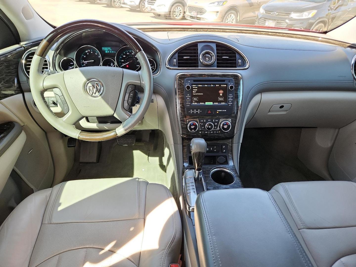 2014 RED Buick Enclave Leather (5GAKRBKD7EJ) with an ENGINE, 3.6L VARIABLE VALVE TIMING V6 WITH SIDI (SPARK IGNITION DIRECT INJECTION), DOHC engine, located at 4110 Avenue Q, Lubbock, 79412, 33.556553, -101.855820 - 04/05/2024 INSPECTION IN ENVELOPE GOD - Photo#5