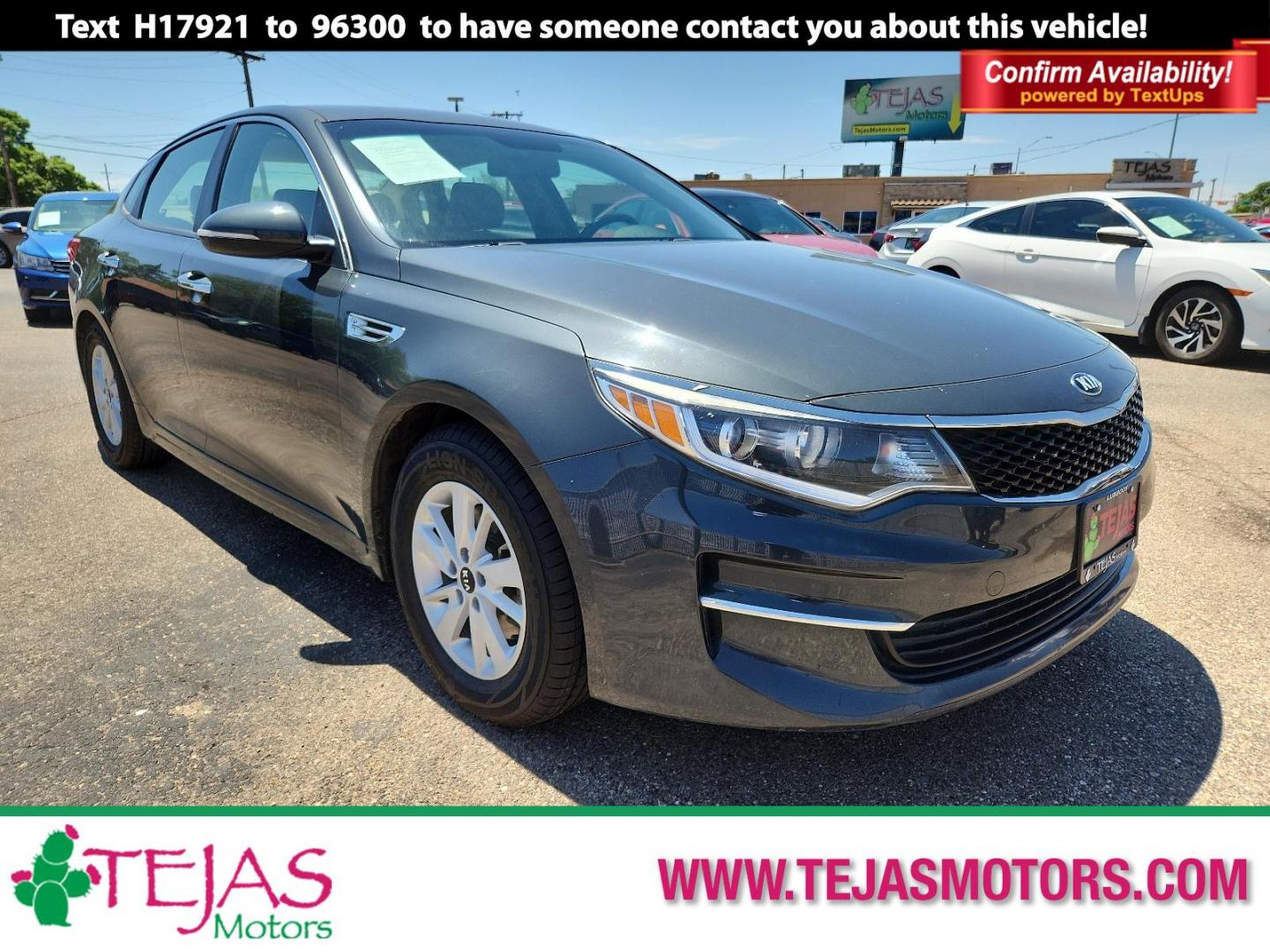 2016 GRAY /Beige - BHH Kia Optima LX (KNAGT4L32G5) with an Engine: 2.4L DOHC I4 GDI engine, located at 4110 Avenue Q, Lubbock, 79412, 33.556553, -101.855820 - 05/04/2024 inspection in envelope god 05/10/2024 key in envelope god - Photo#0