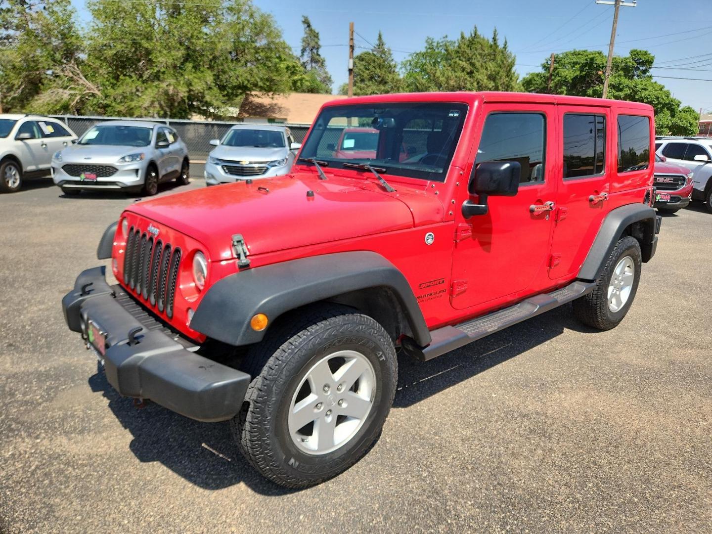 2016 RED Jeep Wrangler Unlimited Sport (1C4BJWDG3GL) with an ENGINE: 3.6L V6 24V VVT engine, located at 4110 Avenue Q, Lubbock, 79412, 33.556553, -101.855820 - Photo#3