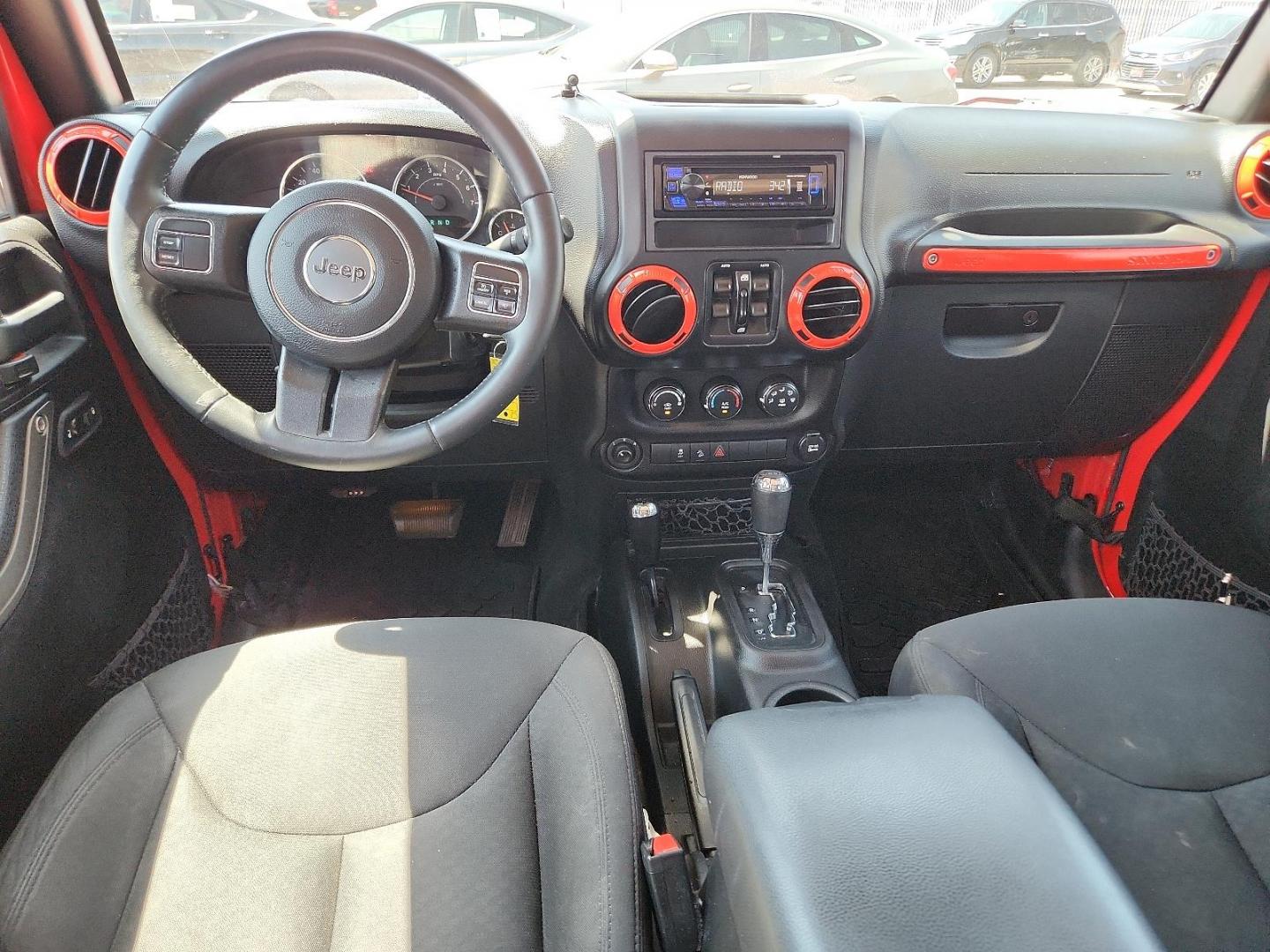 2016 RED Jeep Wrangler Unlimited Sport (1C4BJWDG3GL) with an ENGINE: 3.6L V6 24V VVT engine, located at 4110 Avenue Q, Lubbock, 79412, 33.556553, -101.855820 - Photo#5