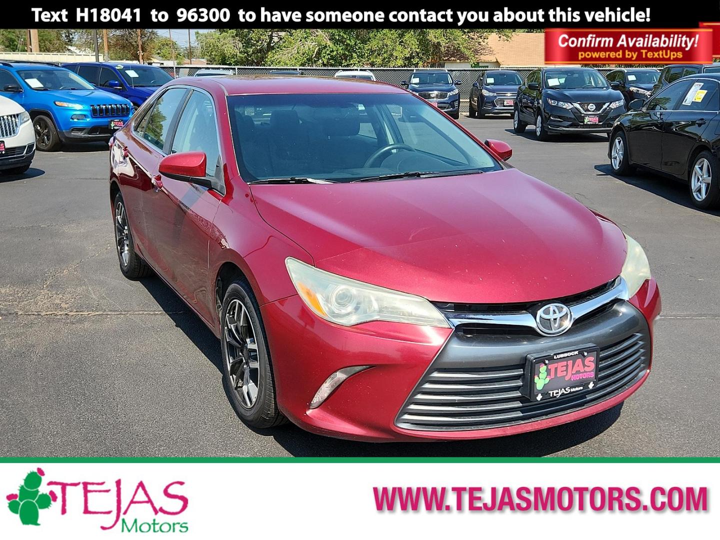 2017 RED Toyota Camry LE (4T1BF1FK4HU) with an Engine: 2.5L I-4 DOHC SMPI engine, located at 4110 Avenue Q, Lubbock, 79412, 33.556553, -101.855820 - 06/29/2024 INSPECTION IN ENVELOPE GOD 07/03/2024 key in envelope god - Photo#0