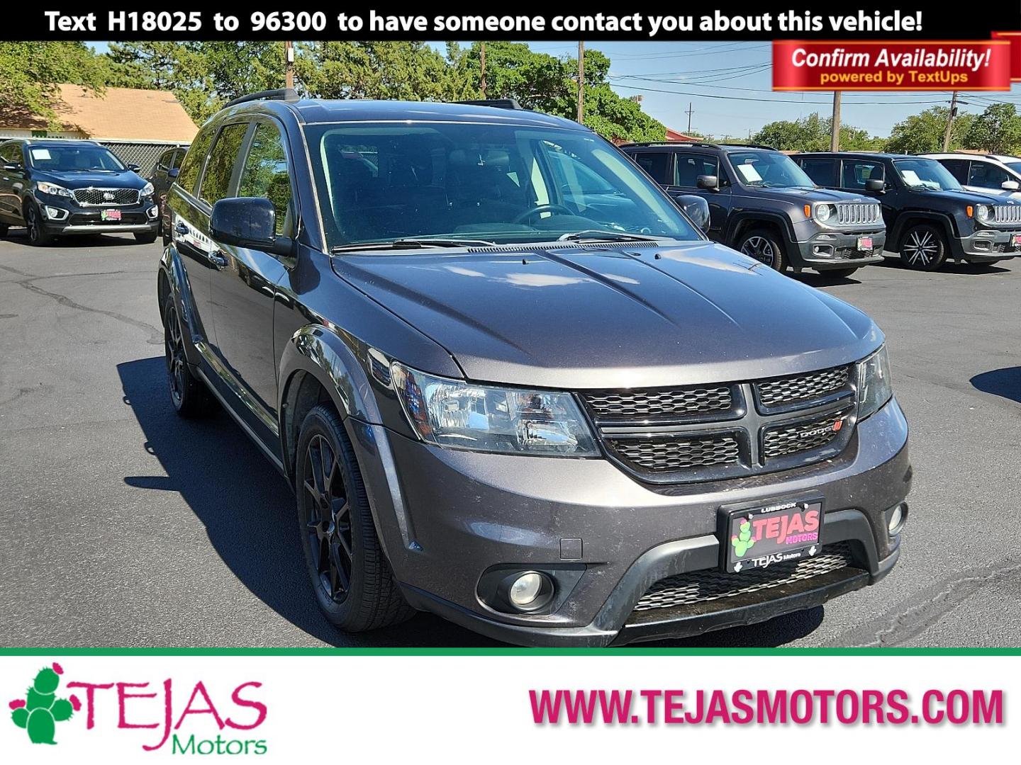 2018 GRAY Dodge Journey SXT (3C4PDCBB2JT) with an ENGINE: 2.4L I4 DOHC 16V DUAL VVT engine, located at 4110 Avenue Q, Lubbock, 79412, 33.556553, -101.855820 - 10/03/2024 INSPECTION IN ENVELOPE GOD 07/09/2024 KEY IN ENVELOPE GOD - Photo#0