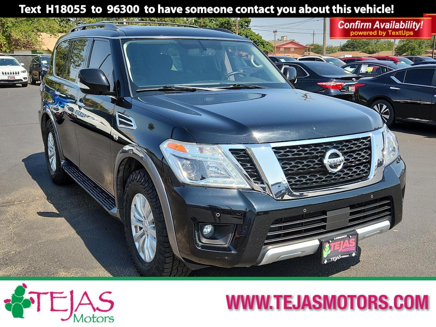 2018 BLACK Nissan Armada SV (JN8AY2ND0JX) with an Engine: 5.6L DOHC 32V Endurance V8 engine, located at 4110 Avenue Q, Lubbock, 79412, 33.556553, -101.855820 - 07/06/2024 inspection in envelope god 07/09/2024 KEY IN ENVELOPE GOD - Photo#0