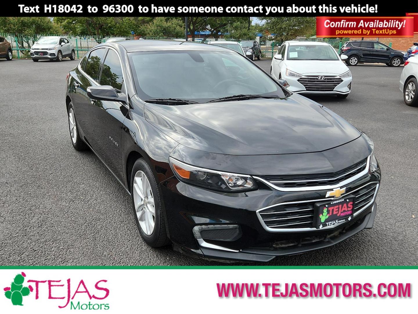 2018 BLACK Chevrolet Malibu LT (1G1ZD5ST6JF) with an ENGINE, 1.5L TURBO DOHC 4-CYLINDER DI engine, located at 4110 Avenue Q, Lubbock, 79412, 33.556553, -101.855820 - Photo#0