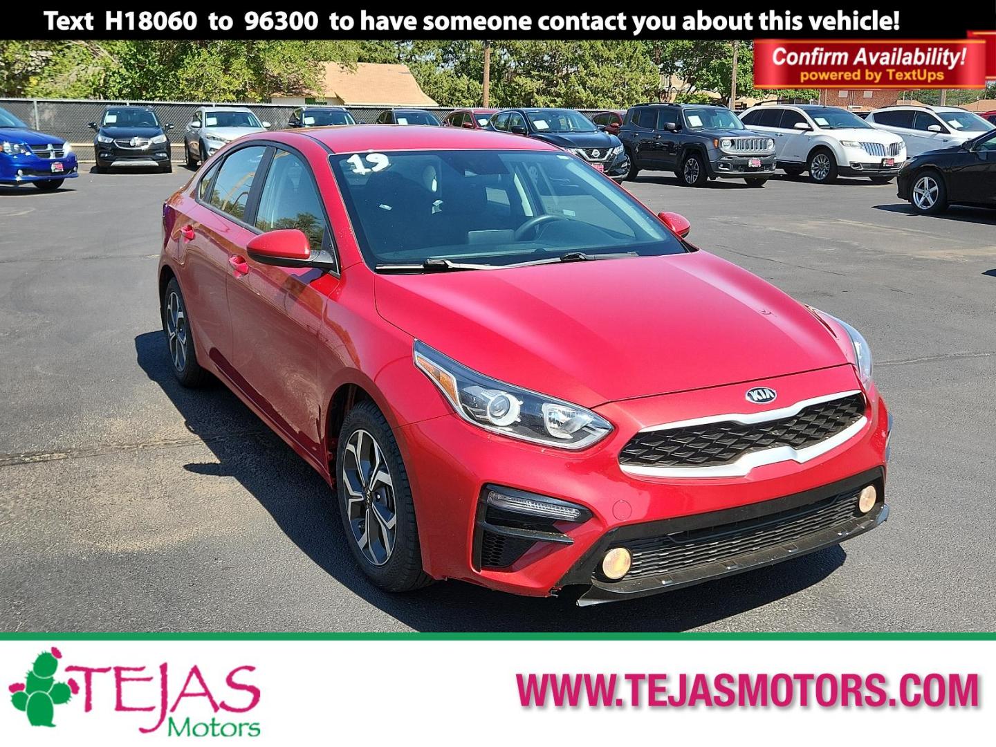 2019 RED Kia Forte LXS (3KPF24AD7KE) with an Engine: 2.0L I4 DOHC D-CVVT MPI engine, located at 4110 Avenue Q, Lubbock, 79412, 33.556553, -101.855820 - 07/19/2024 INSPECTION IN ENVELOPE GOD 07/20/2024 KEY IN ENVELOPE GOD - Photo#0