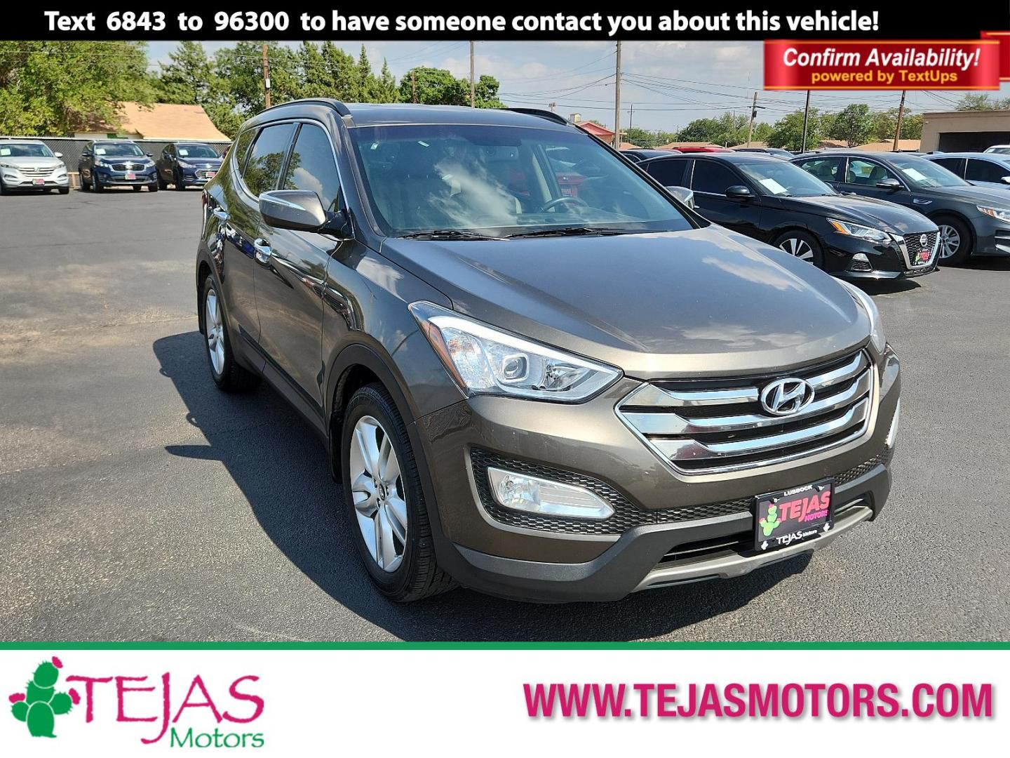 2014 Cabo Bronze - D0 /Beige - VYN Hyundai Santa Fe Sport Sport 2.0T FWD (5XYZU3LA1EG) with an Engine: 2.0L Turbo-GDI DOHC 16-Valve I4 engine, located at 4110 Avenue Q, Lubbock, 79412, 33.556553, -101.855820 - 07/30/2024 INSPECTION IN ENVELOPE GOD 08/02/2024 KEY IN ENVELOPE GOD - Photo#0