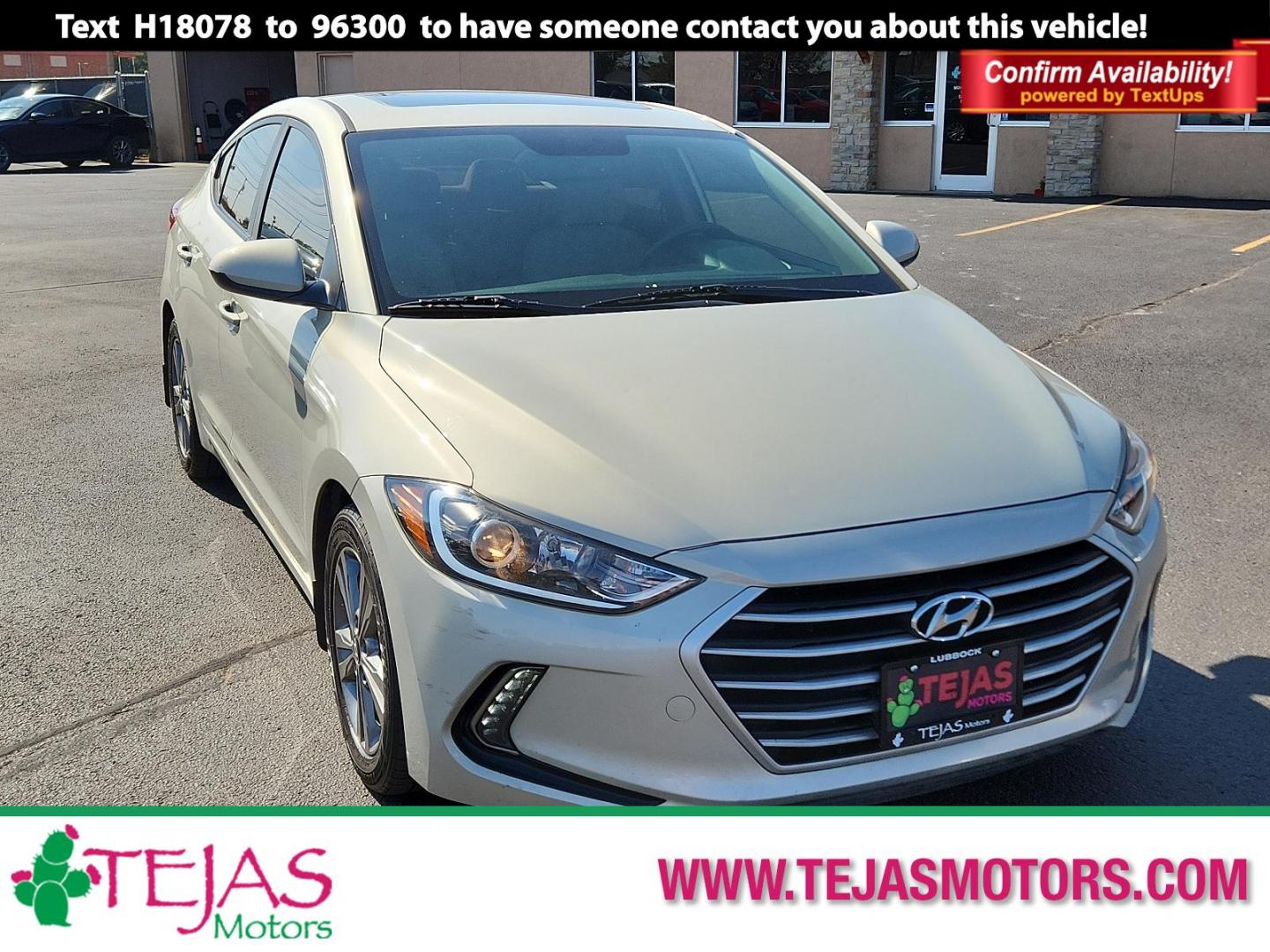 2018 TAN Hyundai Elantra Value Edition (KMHD84LF4JU) with an Engine: 2.0L DOHC 16V 4-Cylinder D-CVVT MPI engine, located at 4110 Avenue Q, Lubbock, 79412, 33.556553, -101.855820 - Photo#0