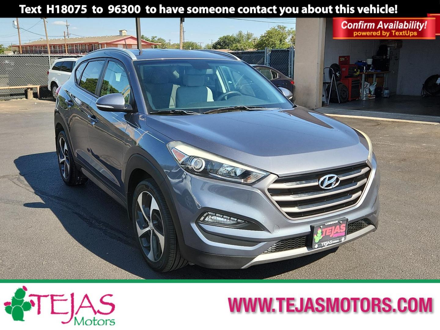 2016 GRAY Hyundai Tucson Sport (KM8J33A20GU) with an Engine: 1.6L GDI Turbo 4-Cylinder engine, located at 4110 Avenue Q, Lubbock, 79412, 33.556553, -101.855820 - 08/02/2024 INSPECTION AND KEY IN ENVELOPE GOD - Photo#0