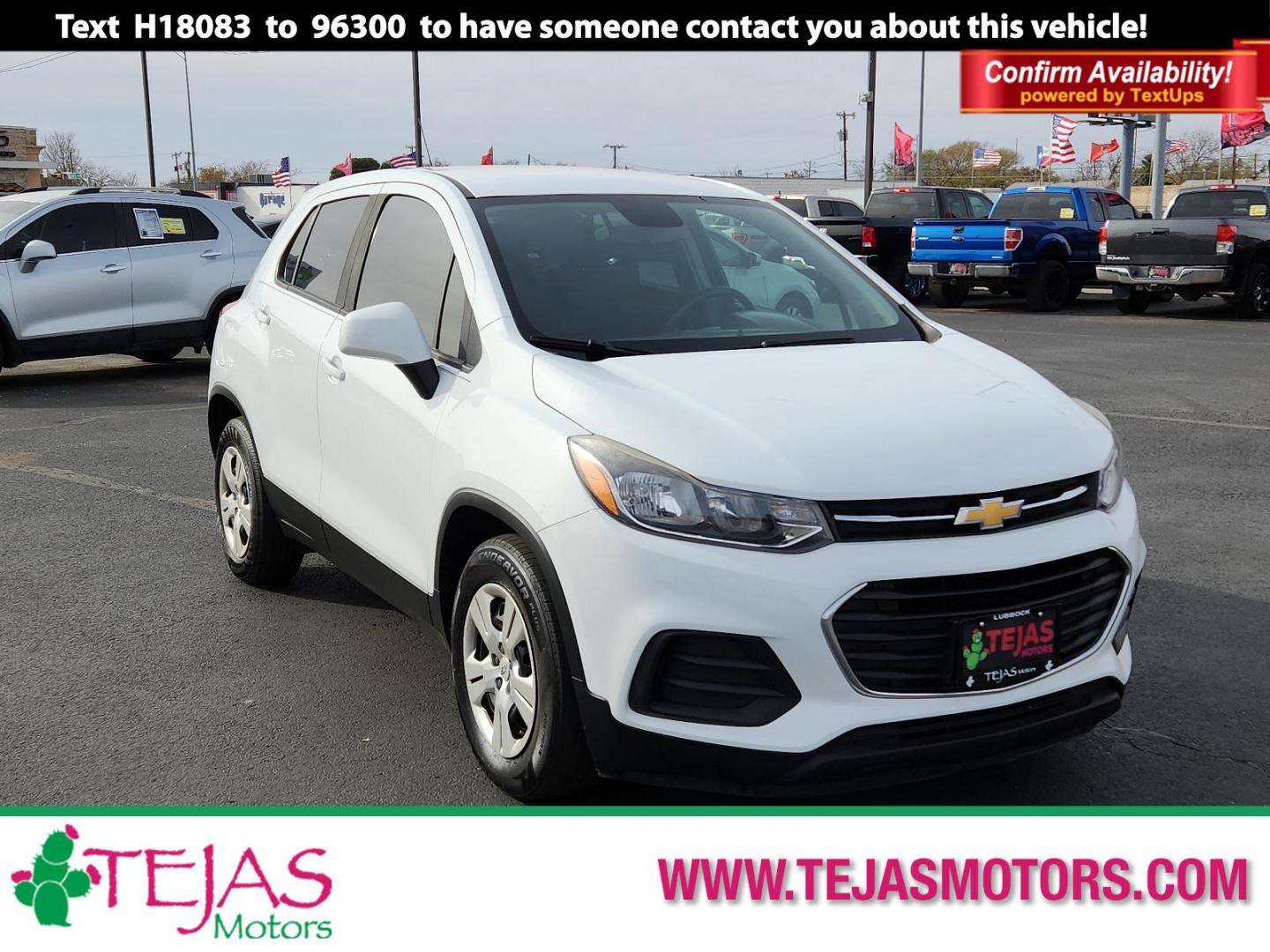 2017 WHITE Chevrolet Trax LS (KL7CJKSB0HB) with an ENGINE, ECOTEC TURBO 1.4L VARIABLE VALVE TIMING DOHC 4-CYLINDER SEQUENTIAL MFI engine, located at 4110 Avenue Q, Lubbock, 79412, 33.556553, -101.855820 - 08/02/2024 INSPECTION IN ENVELOPE GOD 08/09/2024 KEY IN ENVELOPE GOD - Photo#0