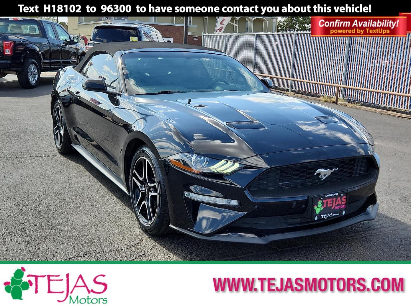 2018 BLACK Ford Mustang EcoBoost Premium (1FATP8UH9J5) with an ENGINE: 2.3L ECOBOOST engine, located at 4110 Avenue Q, Lubbock, 79412, 33.556553, -101.855820 - 08/16/2024 INSPECTION IN ENVELOPE GOD 08/23/2024 KEY IN ENVELOPE GOD - Photo#0