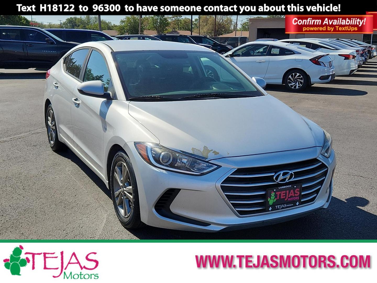 2018 SILVER Hyundai Elantra SEL (5NPD84LF5JH) with an Engine: 2.0L DOHC 16V 4-Cylinder D-CVVT MPI engine, located at 4110 Avenue Q, Lubbock, 79412, 33.556553, -101.855820 - 08/27/2024 KEY IN ENVELOPE GOD 09/05/2024 INSPECTION IN ENVELOPE GOD - Photo#0