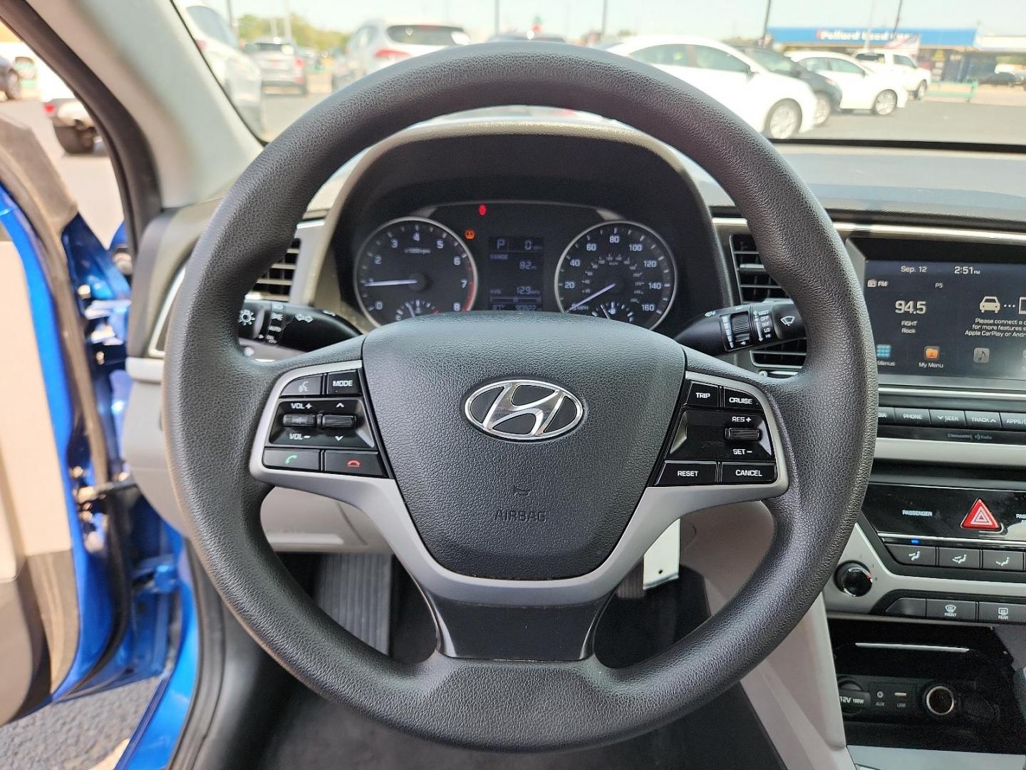 2017 BLUE Hyundai Elantra SE (KMHD84LF7HU) with an Engine: 2.0L DOHC 16V 4-Cylinder D-CVVT GDI engine, located at 4110 Avenue Q, Lubbock, 79412, 33.556553, -101.855820 - 09/03/2024 KEY IN ENVELOPE GOD 09/05/2024 INSPECTION IN ENVELOPE GOD - Photo#10