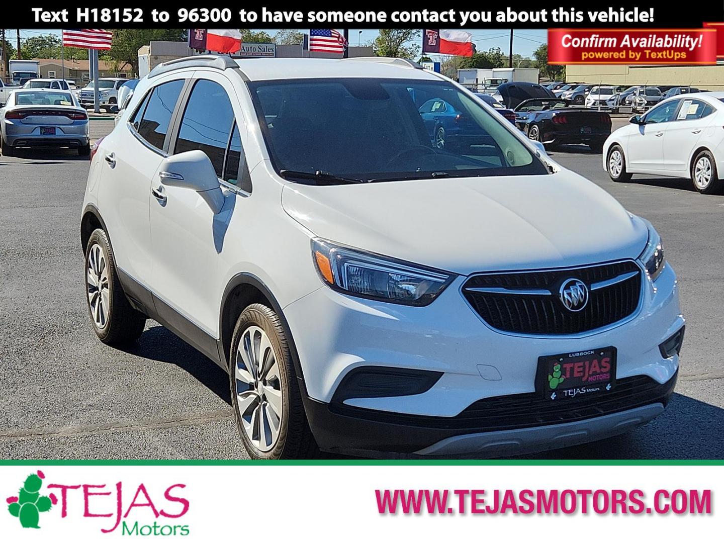 2019 WHITE Buick Encore Preferred (KL4CJASBXKB) with an ENGINE, ECOTEC TURBO 1.4L VARIABLE VALVE TIMING DOHC 4-CYLINDER SEQUENTIAL MFI engine, located at 4110 Avenue Q, Lubbock, 79412, 33.556553, -101.855820 - 09/17/2024 INSPECTION IN ENVELOPE GOD 09/18/2024 KEY IN ENVELOPE GOD - Photo#0