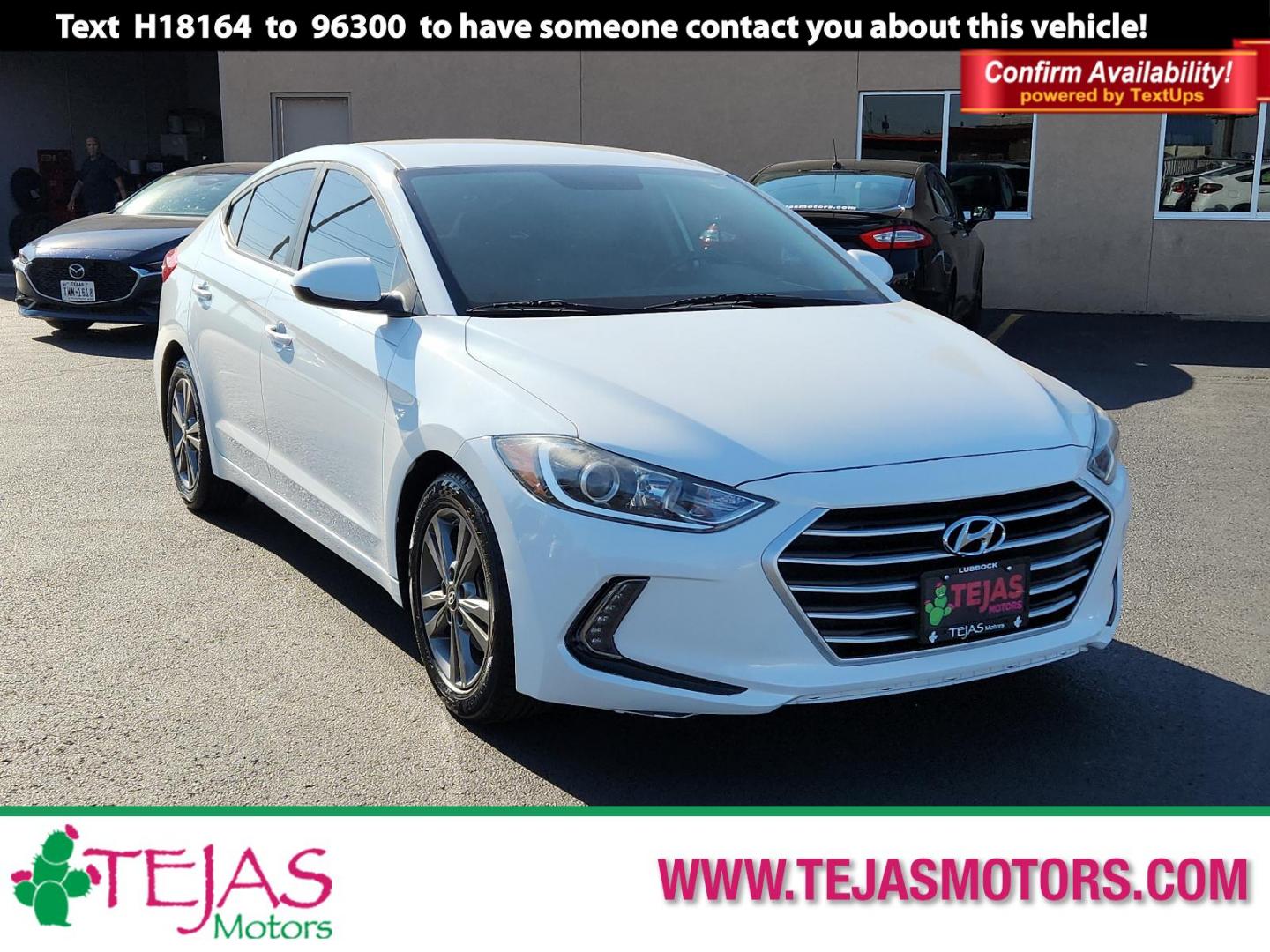 2017 WHITE Hyundai Elantra SE (5NPD84LF4HH) with an Engine: 2.0L DOHC 16V 4-Cylinder D-CVVT GDI engine, located at 4110 Avenue Q, Lubbock, 79412, 33.556553, -101.855820 - 10/04/2024 INSPECTION IN ENVELOPE GOD 10/11/2024 KEY IN ENVELOPE GOD - Photo#0