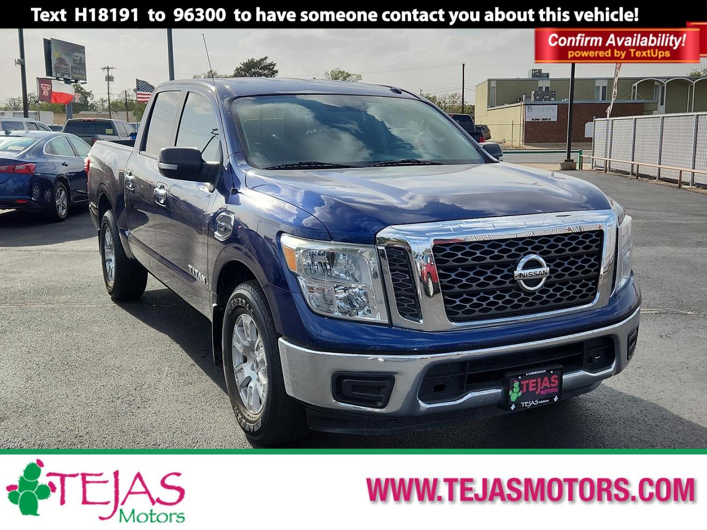 2017 BLUE Nissan Titan SV (1N6AA1EK1HN) with an Engine: 5.6L V8 engine, located at 4110 Avenue Q, Lubbock, 79412, 33.556553, -101.855820 - 10/16/2024 INSPECTION IN ENVELOPE GOD - Photo#0