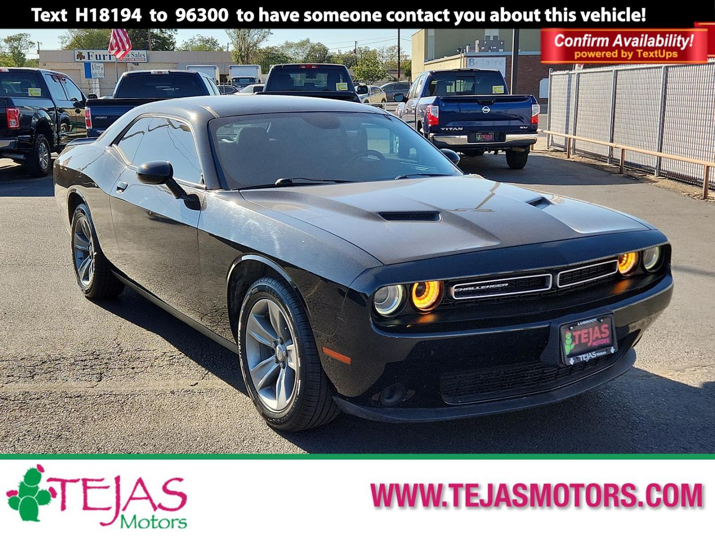 2019 BLACK Dodge Challenger SXT (2C3CDZAG2KH) with an ENGINE: 3.6L V6 24V VVT engine, located at 4110 Avenue Q, Lubbock, 79412, 33.556553, -101.855820 - 10/19/2024 INSPECTION IN ENVELOPE GOD 10/25/2024 KEY IN ENVELOPE GOD - Photo#0