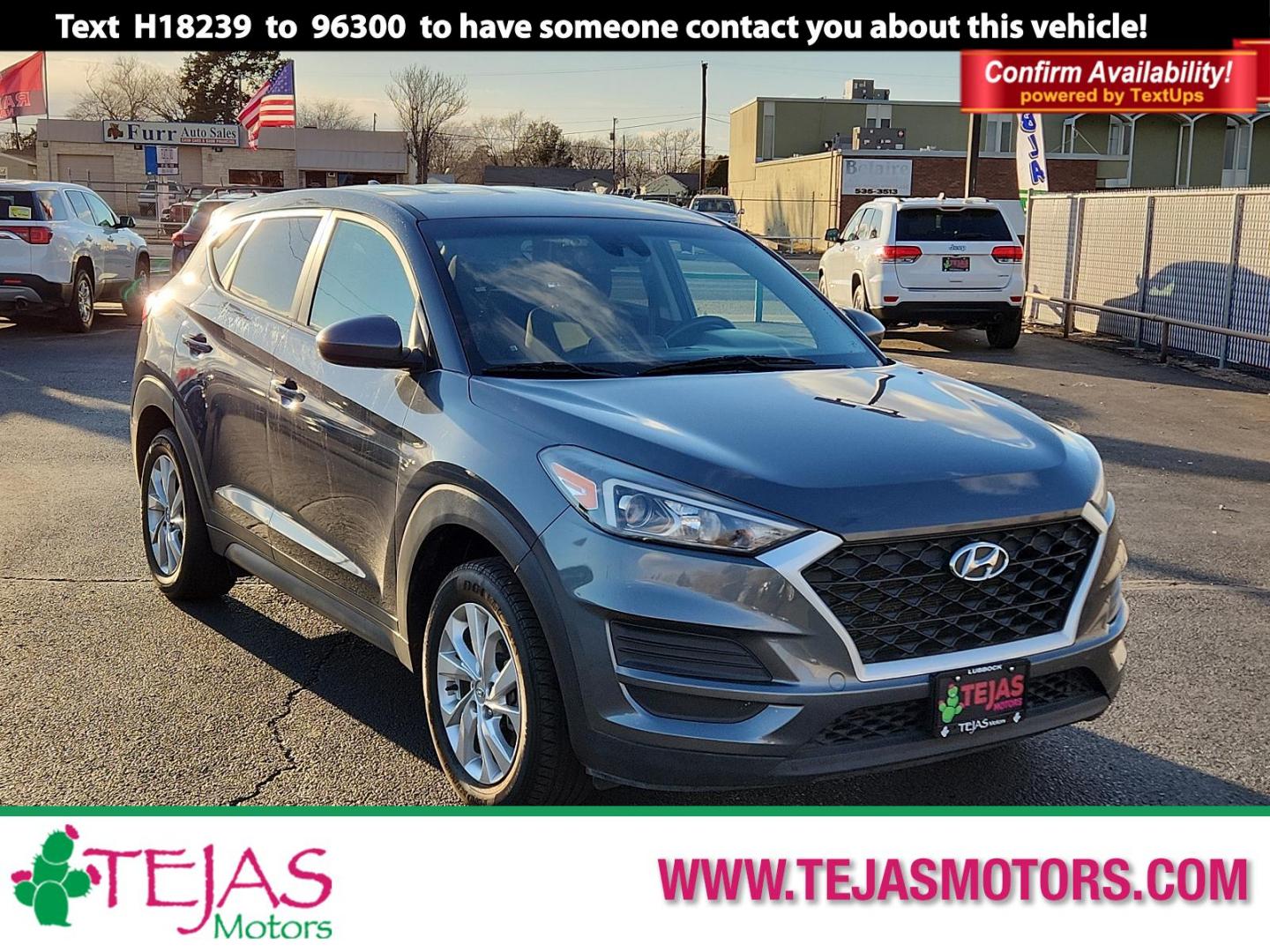 2019 GRAY Hyundai Tucson SE (KM8J23A46KU) with an Engine: 2.0L GDI DOHC 16 Valve I4 DCVVT engine, located at 4110 Avenue Q, Lubbock, 79412, 33.556553, -101.855820 - 12/13/2024 INSPECTION AND KEY IN ENVELOPE GOD - Photo#0