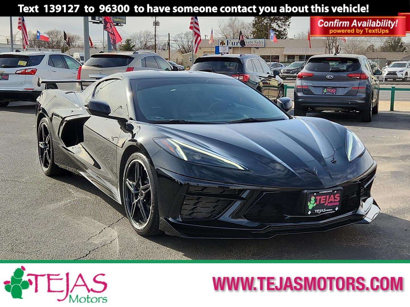 2023 Black - GBA /Jet Black - HTA Chevrolet Corvette 1LT (1G1YA2D46P5) with an ENGINE, 6.2L V8 DI, HIGH-OUTPUT engine, located at 4110 Avenue Q, Lubbock, 79412, 33.556553, -101.855820 - Photo#0