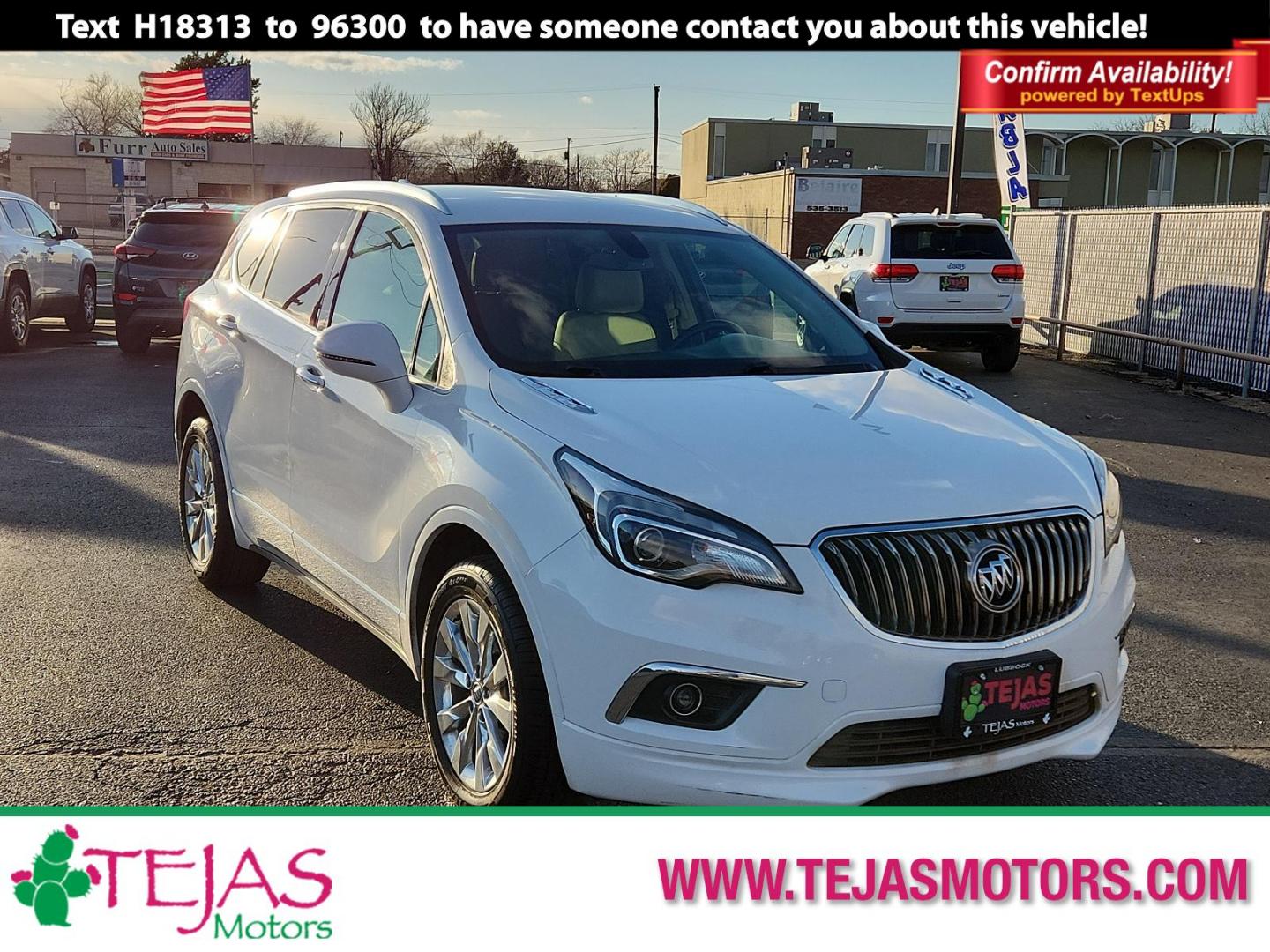 2017 WHITE Buick Envision Essence (LRBFXBSA7HD) with an ENGINE, 2.5L DOHC 4-CYLINDER SIDI engine, located at 4110 Avenue Q, Lubbock, 79412, 33.556553, -101.855820 - 01/18/2025 KEY IN ENVELOPE GOD - Photo#0