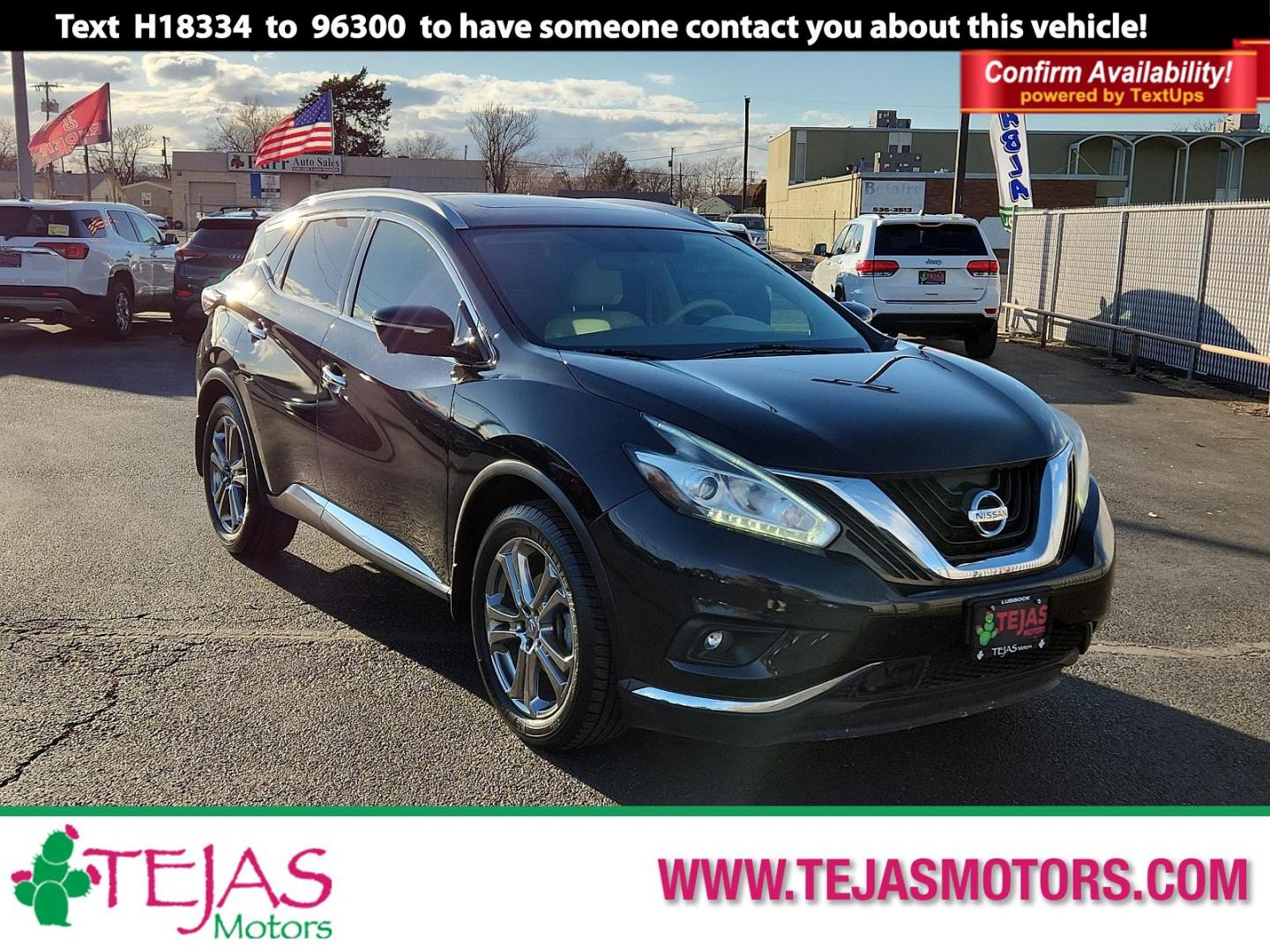 2015 BLACK Nissan Murano Platinum (5N1AZ2MG3FN) with an Engine: 3.5L V6 DOHC engine, located at 4110 Avenue Q, Lubbock, 79412, 33.556553, -101.855820 - Photo#0