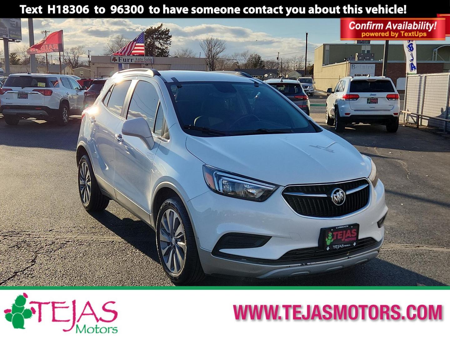 2020 WHITE Buick Encore Preferred (KL4CJASB2LB) with an ENGINE, ECOTEC TURBO 1.4L VARIABLE VALVE TIMING DOHC 4-CYLINDER SEQUENTIAL MFI engine, located at 4110 Avenue Q, Lubbock, 79412, 33.556553, -101.855820 - Photo#0