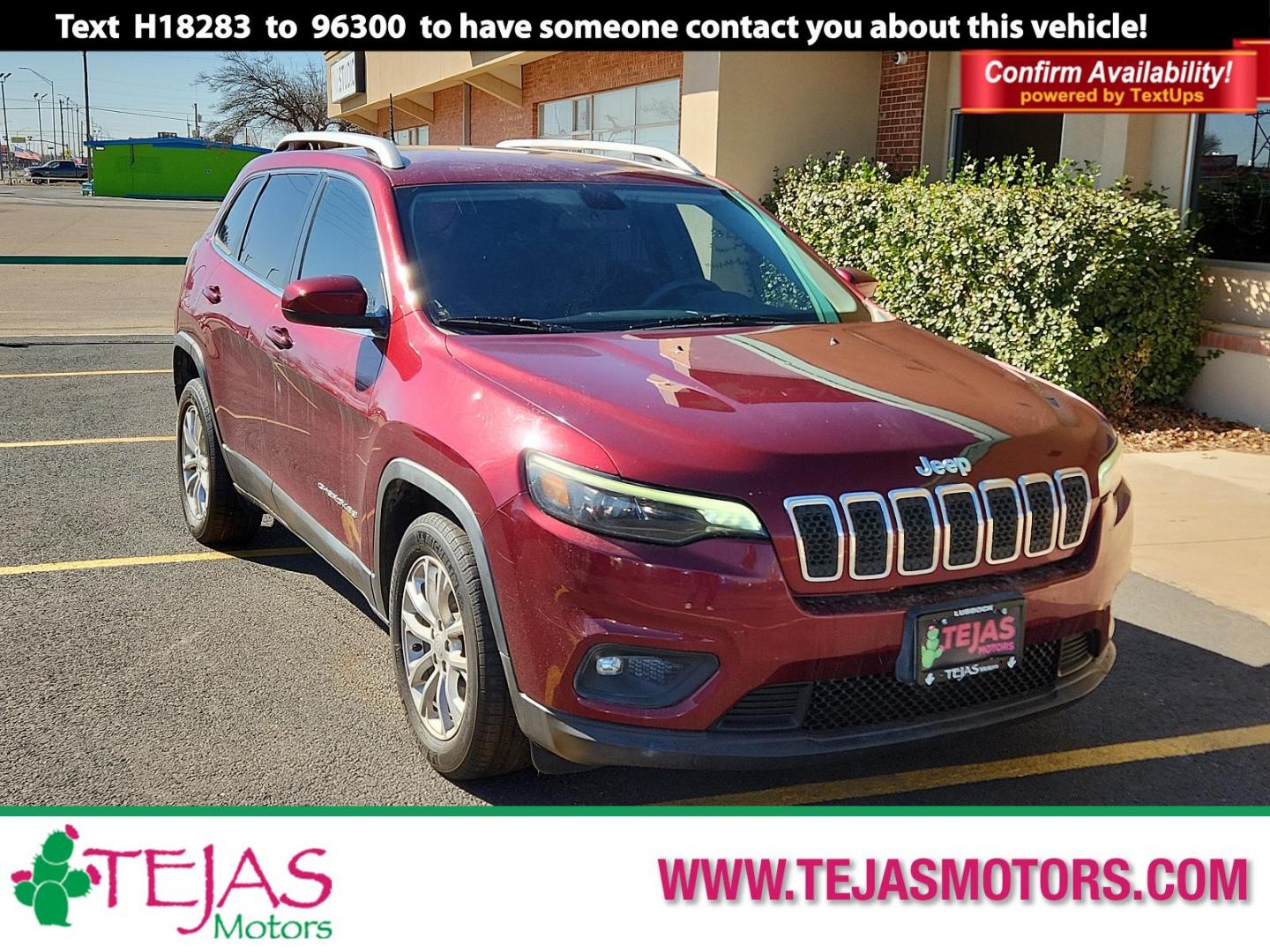 2019 RED Jeep Cherokee Latitude (1C4PJLCB7KD) with an ENGINE: 2.4L I4 ZERO EVAP M-AIR W/ESS engine, located at 4110 Avenue Q, Lubbock, 79412, 33.556553, -101.855820 - 01/29/2025 KEY INENVELOPE GOD - Photo#0