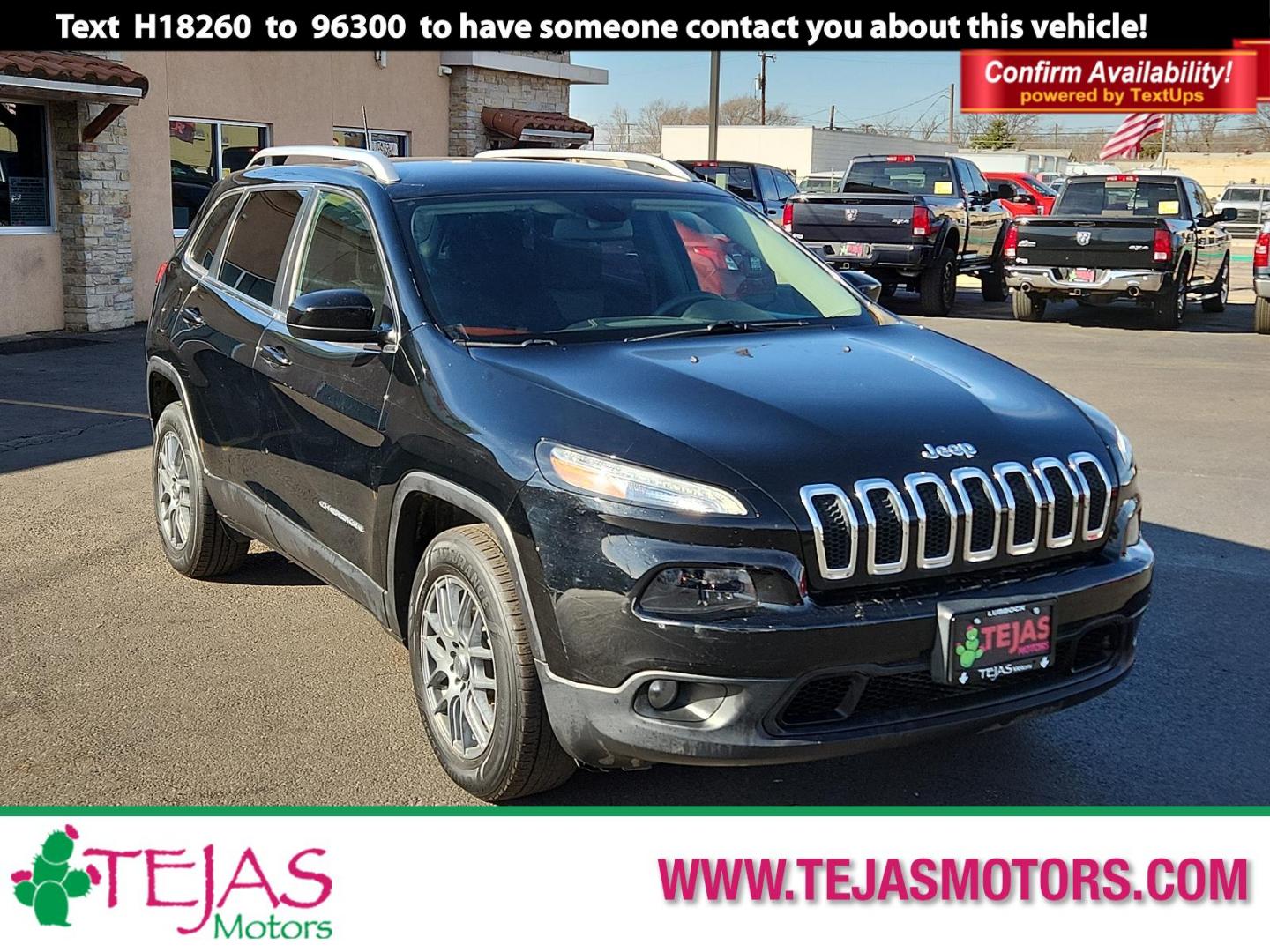 2018 BLACK Jeep Cherokee Latitude (1C4PJLCB3JD) with an 2.4L L4 DOHC 16V engine, located at 4110 Avenue Q, Lubbock, 79412, 33.556553, -101.855820 - Photo#0