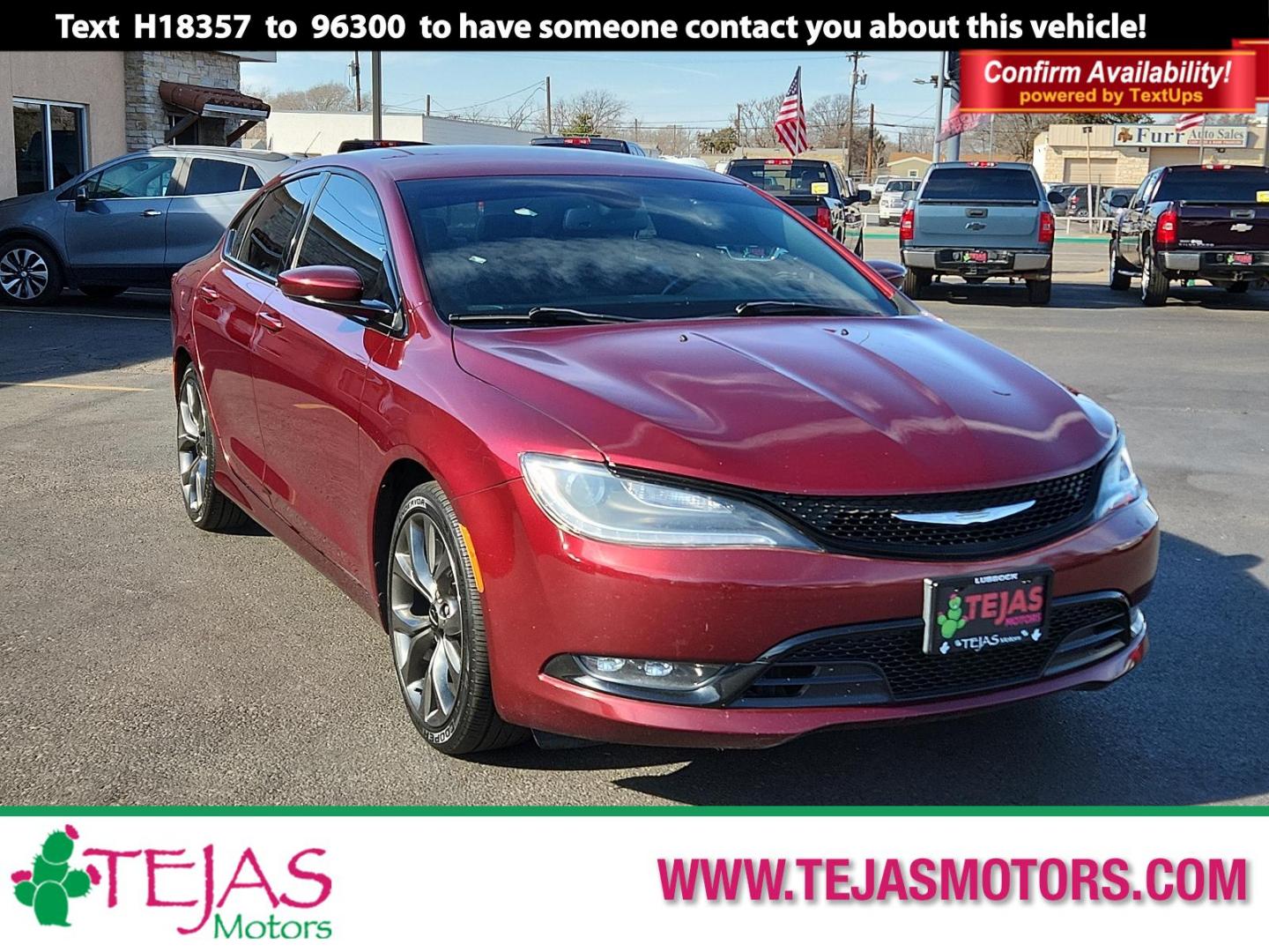 2015 Red CHRYSLER 200 S (IC3CCCBB6FN) , located at 4110 Avenue Q, Lubbock, 79412, 33.556553, -101.855820 - Photo#0