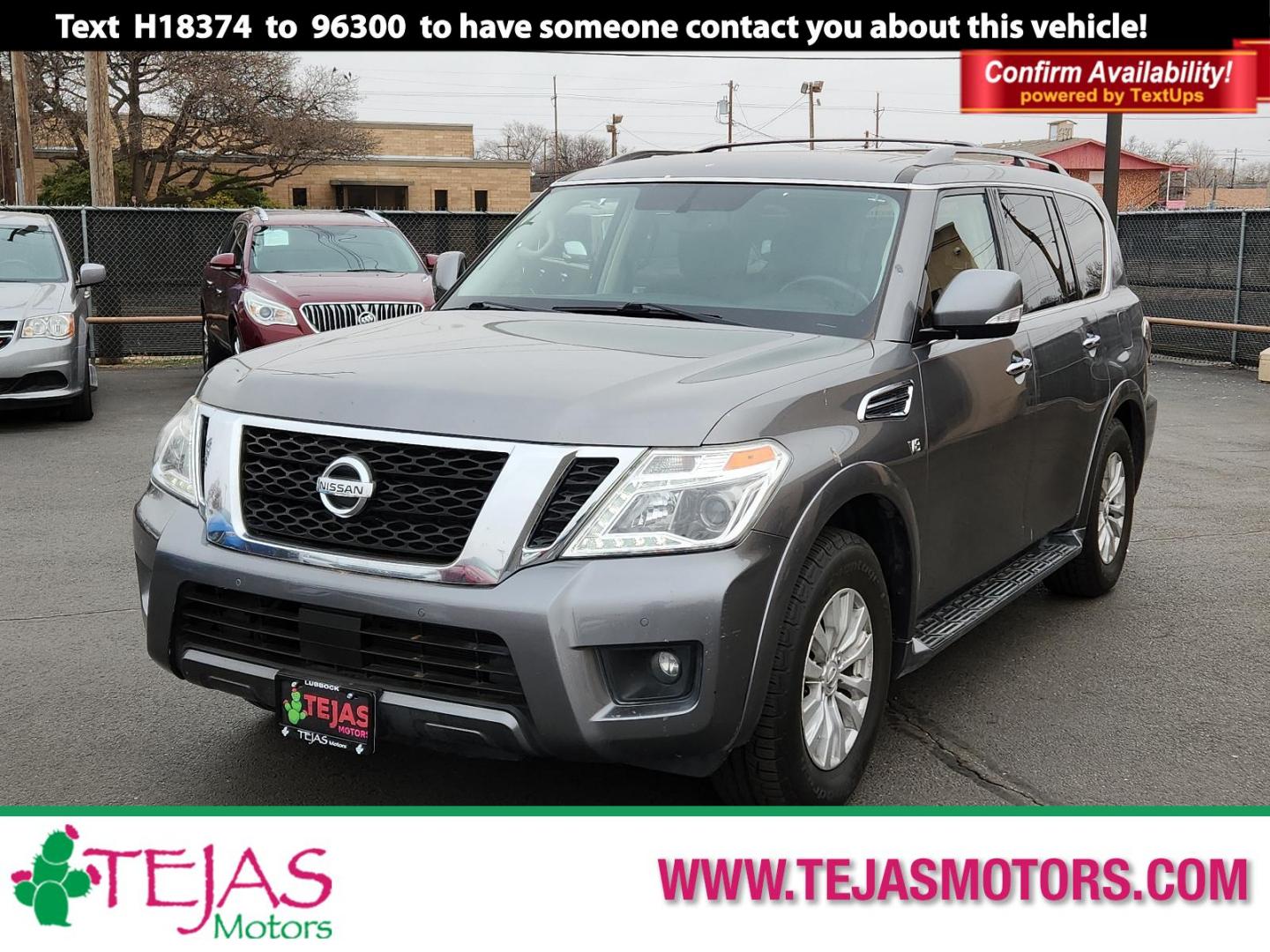 2019 GRAY Nissan Armada SV (JN8AY2ND0K9) with an Engine: 5.6L DOHC 32V Endurance V8 engine, located at 4110 Avenue Q, Lubbock, 79412, 33.556553, -101.855820 - 02/05/2025 KEY IN ENVELOPE GOD - Photo#0