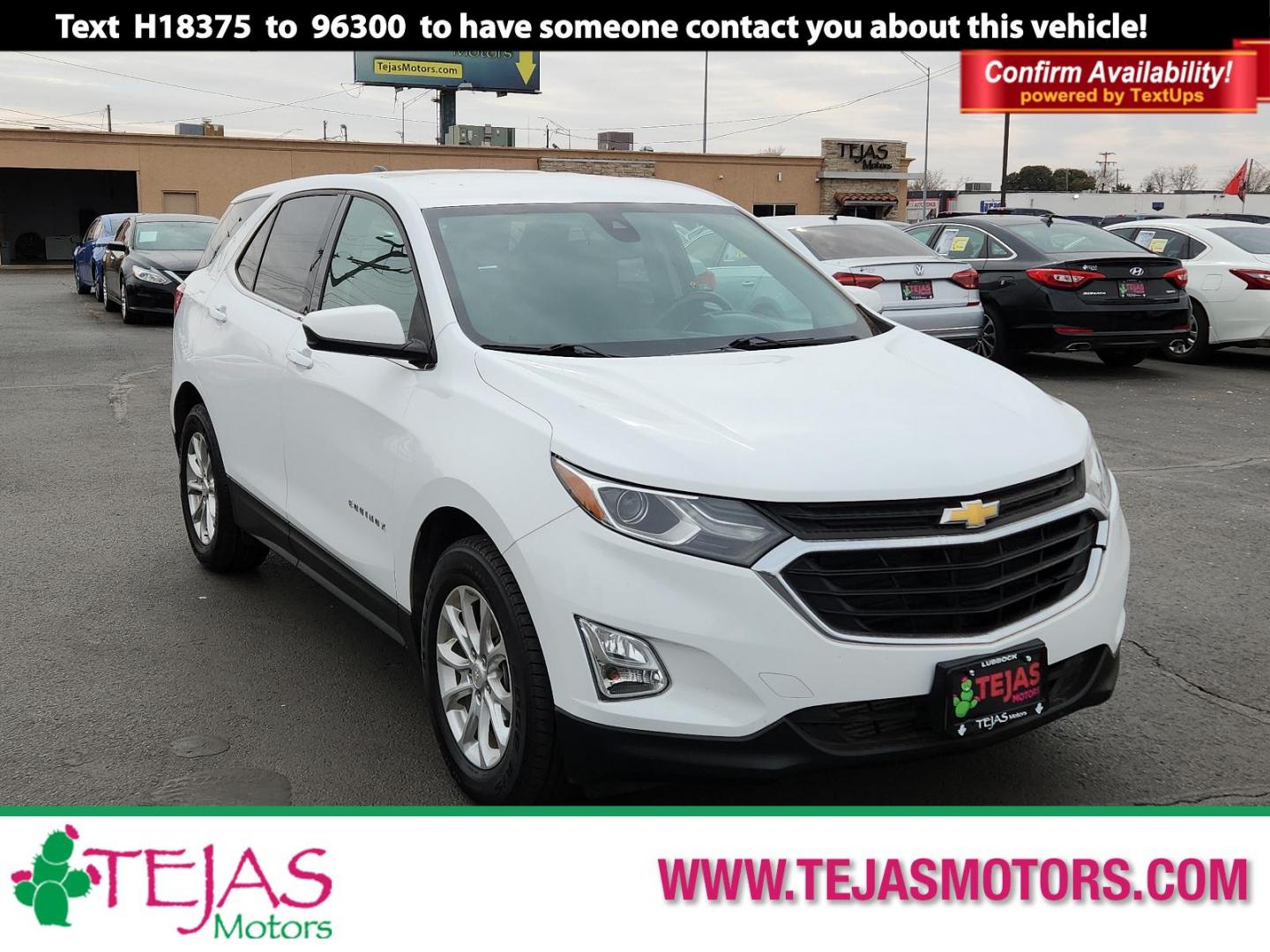 2020 WHITE Chevrolet Equinox LT (2GNAXKEV7L6) with an ENGINE, 1.5L TURBO DOHC 4-CYLINDER, SIDI, VVT engine, located at 4110 Avenue Q, Lubbock, 79412, 33.556553, -101.855820 - 02/05/2025 KEY IN ENVELOPE GOD - Photo#0