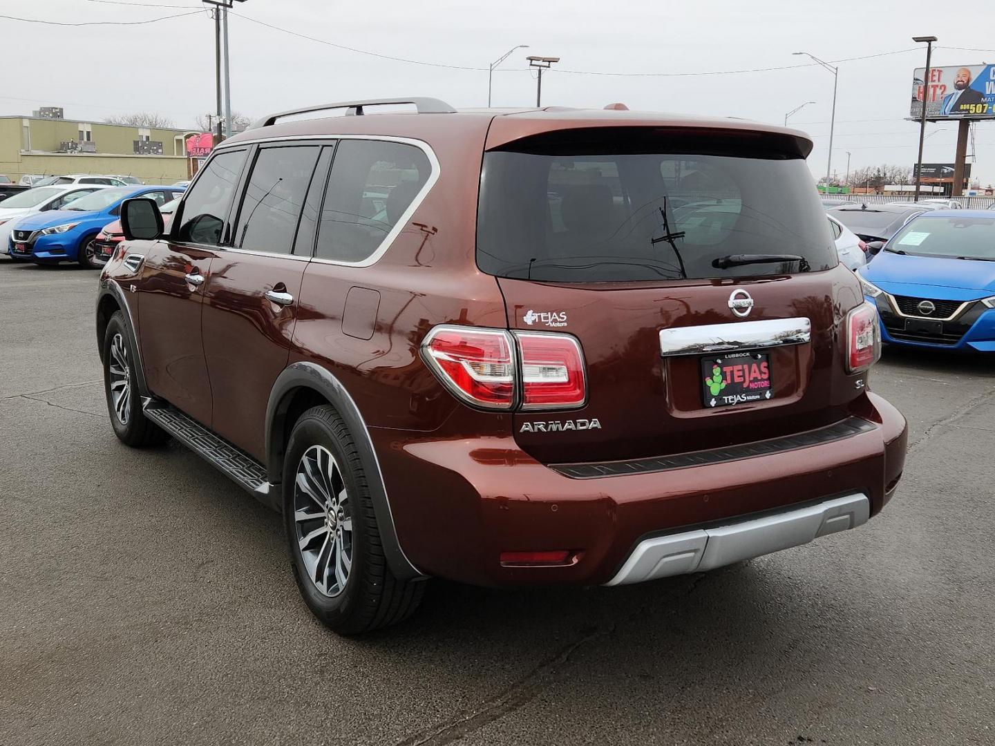 2018 Orange Nissan Armada SL (JN8AY2ND5J9) with an Engine: 5.6L DOHC 32V Endurance V8 engine, located at 4110 Avenue Q, Lubbock, 79412, 33.556553, -101.855820 - 02/05/2025 KEY IN ENVELOPE GOD - Photo#2