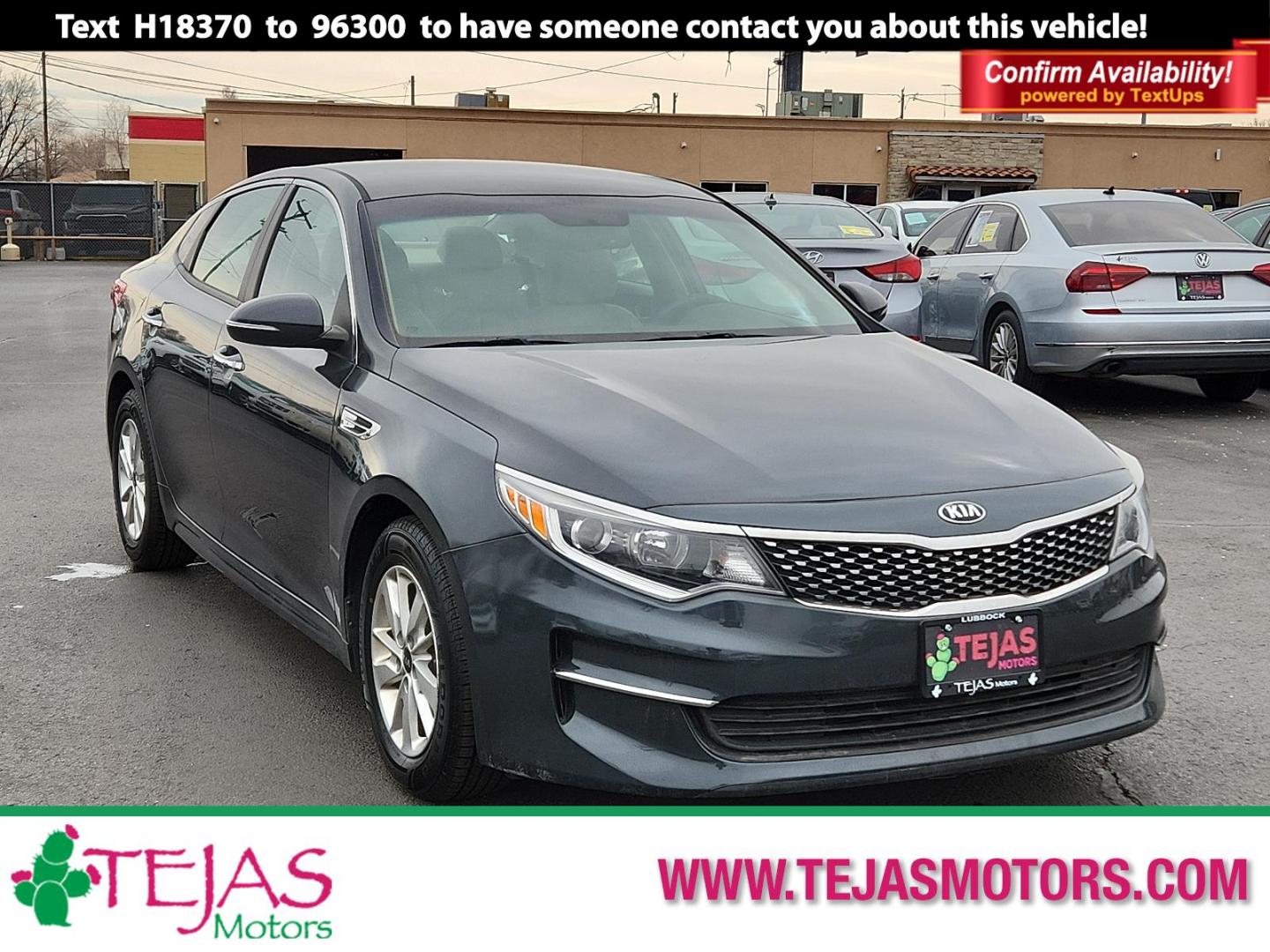 2016 GRAY Kia Optima LX (5XXGT4L3XGG) with an Engine: 2.4L DOHC I4 GDI engine, located at 4110 Avenue Q, Lubbock, 79412, 33.556553, -101.855820 - 02/13/2025 KEY IN ENVELOPE GOD - Photo#0