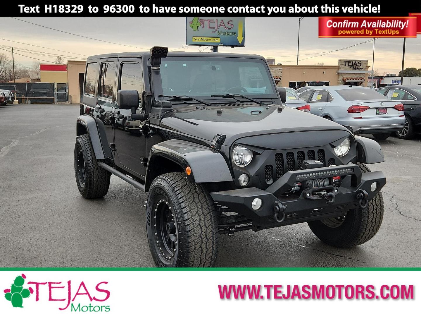 2014 BLACK Jeep Wrangler Unlimited Sahara (1C4HJWEG2EL) with an ENGINE: 3.6L V6 VVT engine, located at 4110 Avenue Q, Lubbock, 79412, 33.556553, -101.855820 - 01/15/2025KEY IN ENVELOPE GOD - Photo#0