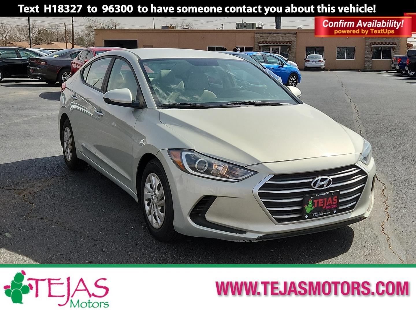 2017 TAN Hyundai Elantra SE (5NPD74LF9HH) with an Engine: 2.0L DOHC 16V 4-Cylinder D-CVVT GDI engine, located at 4110 Avenue Q, Lubbock, 79412, 33.556553, -101.855820 - 03/04/2025 KEY IN ENVELOPE GOD - Photo#0