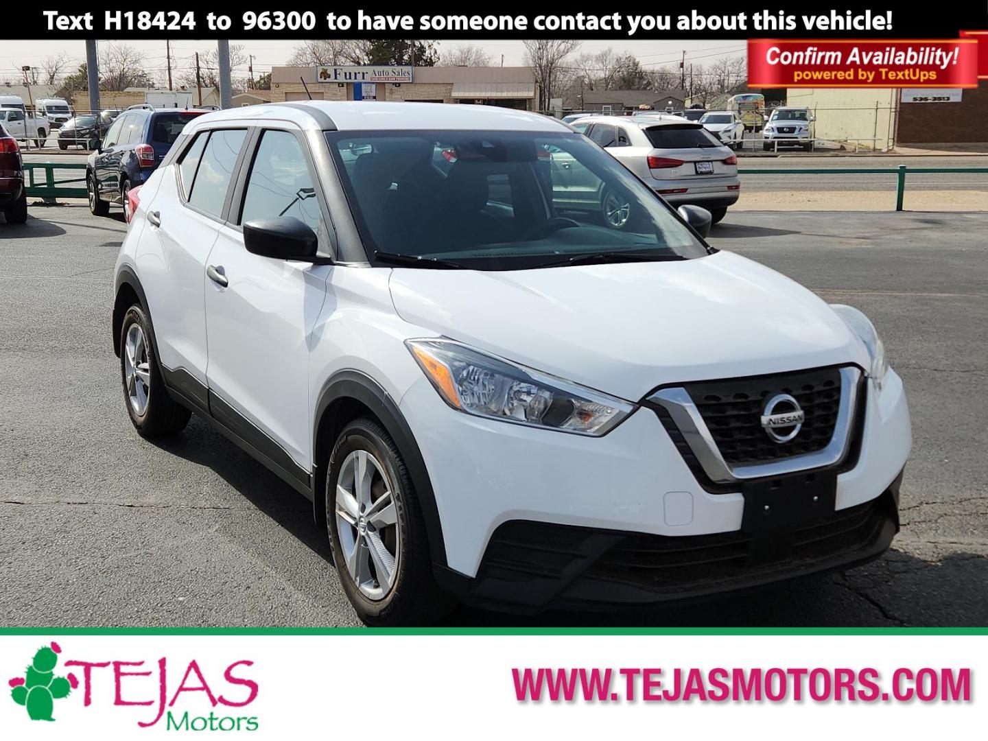 2020 WHITE Nissan Kicks S (3N1CP5BV2LL) with an Engine: 1.6L DOHC 16V 4-Cylinder engine, located at 4110 Avenue Q, Lubbock, 79412, 33.556553, -101.855820 - 03/01/2025 KEY IN ENVELOPE GOD - Photo#0